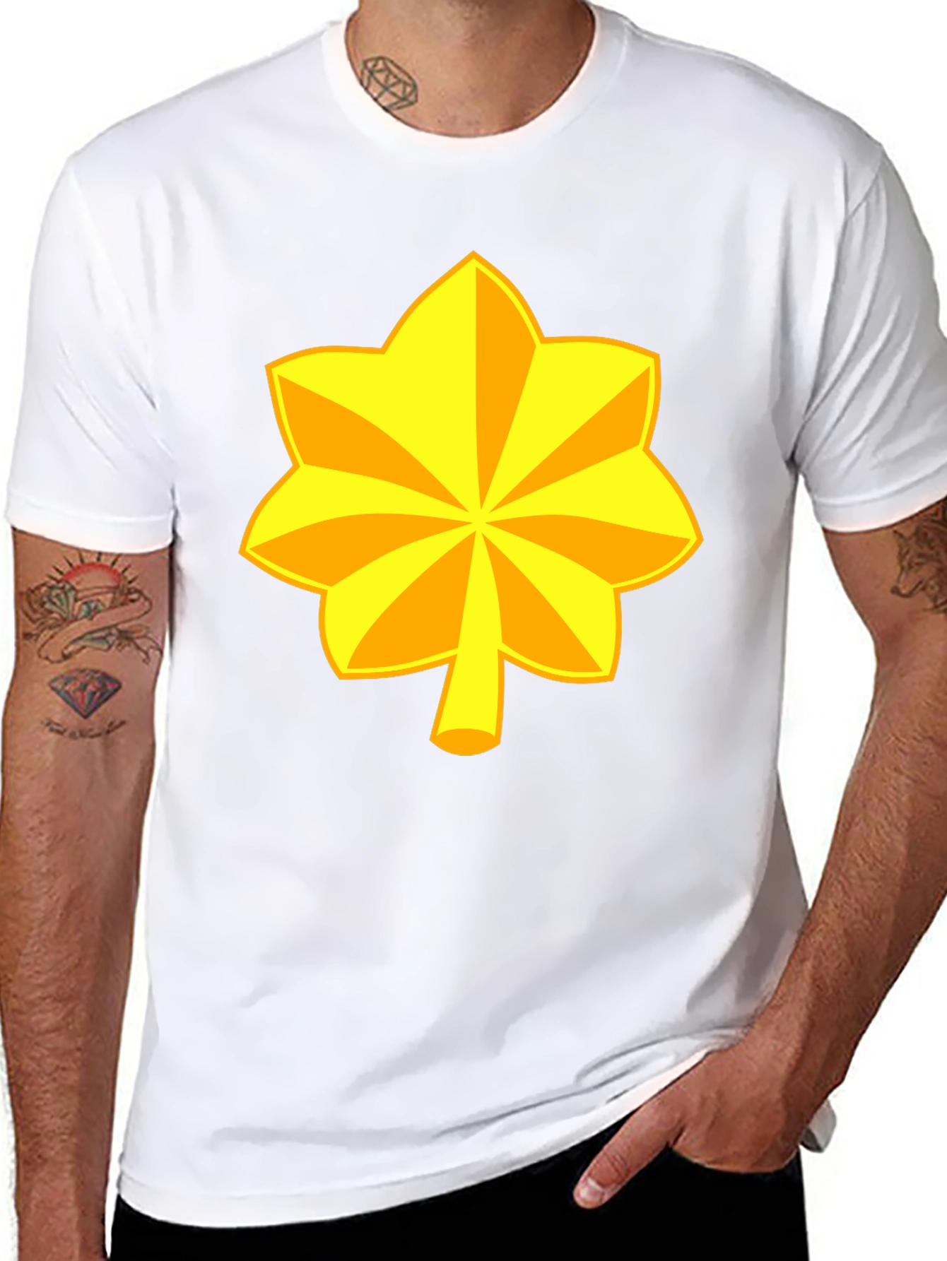 Gold Leaf Graphic Tee - Stylish & Unique