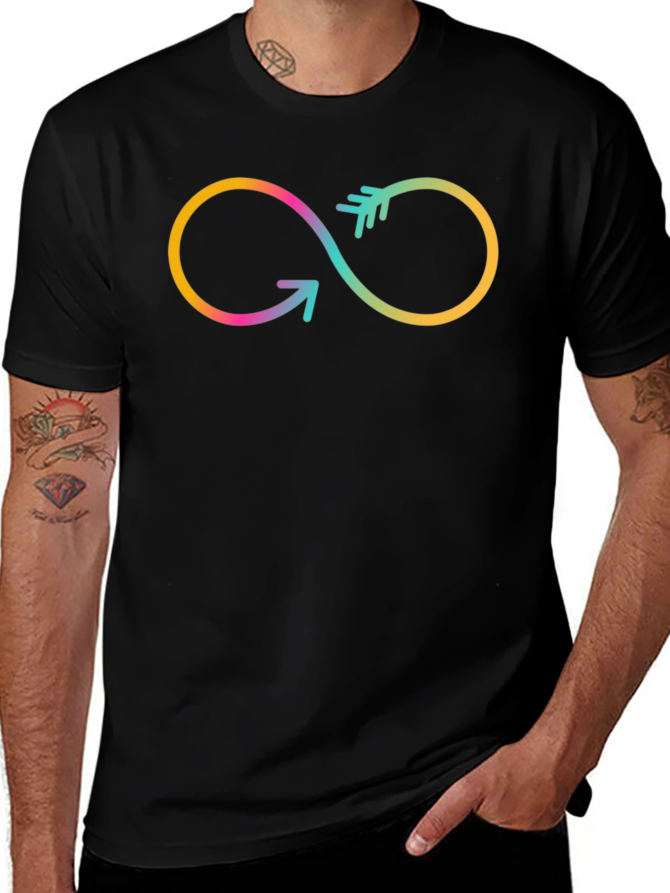 Infinity Arrow Graphic Tee - Black