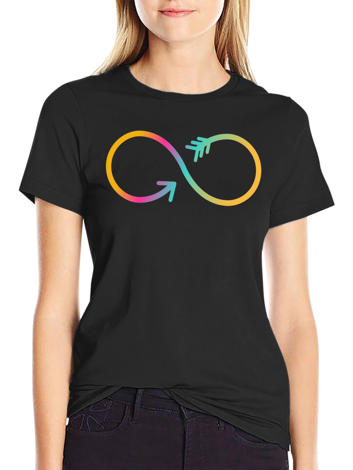 Infinity Arrow Graphic Tee - Black