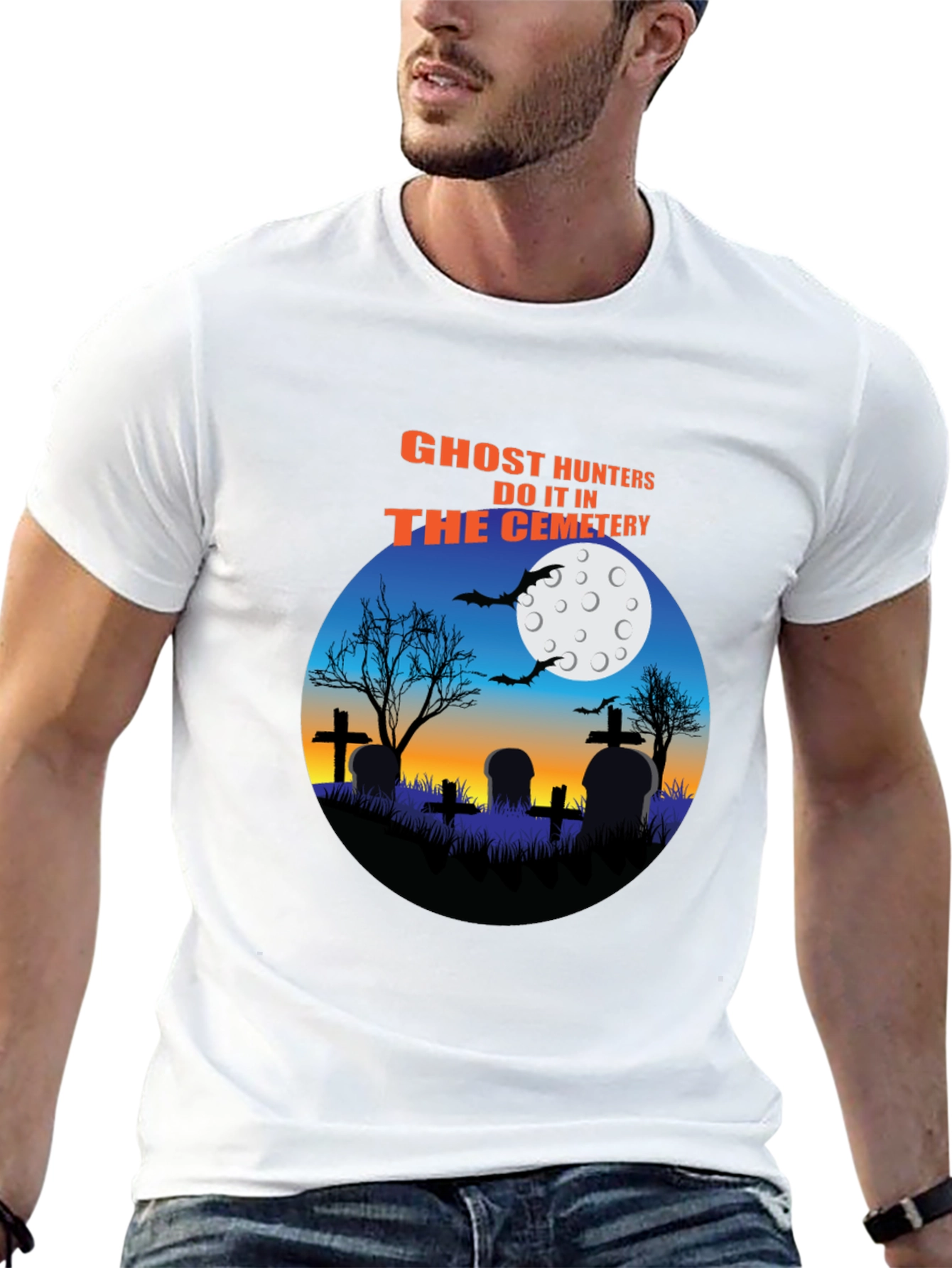 Ghost Hunters Cemetery T-Shirt Halloween Tee