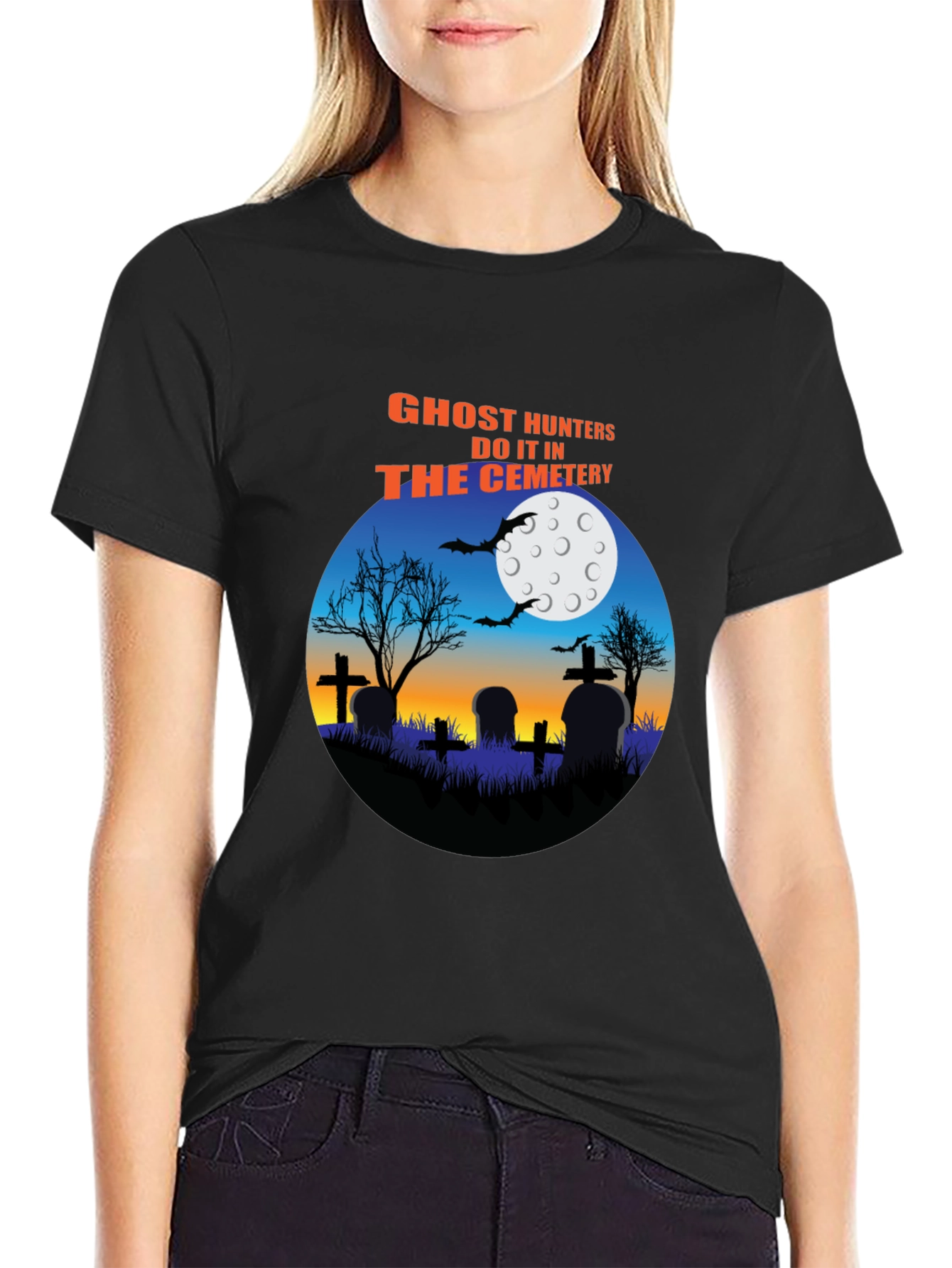 Ghost Hunters Cemetery T-Shirt Halloween Tee