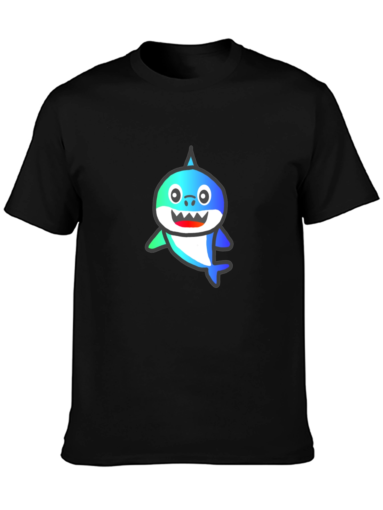 Baby Shark Black T-Shirt - Fun Cartoon Tee