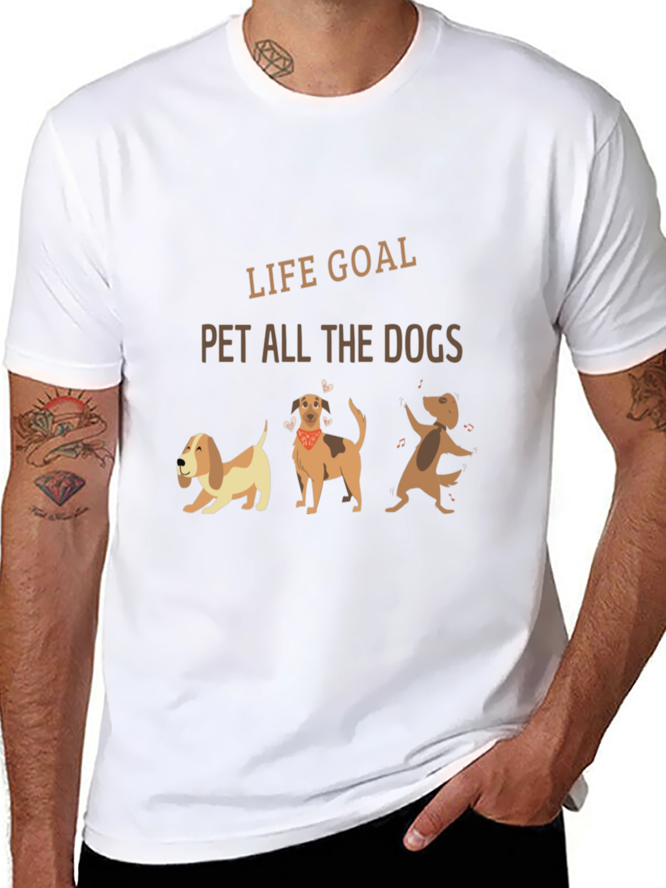 Life Goal Pet All The Dogs Black T-Shirt