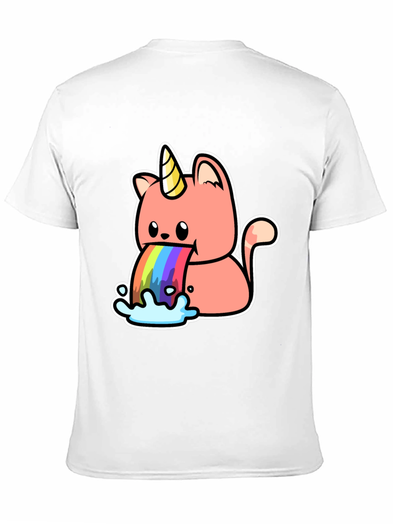 Unicorn Cat Rainbow Puke Graphic Tee
