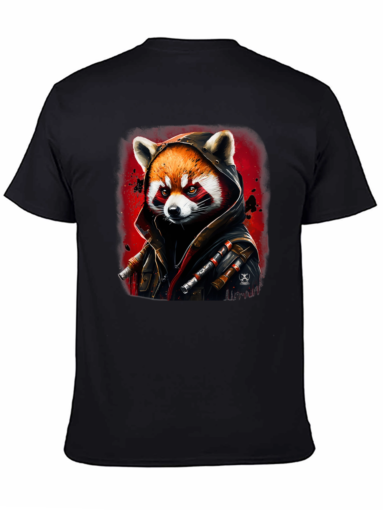 Red Panda Rogue Black T-Shirt