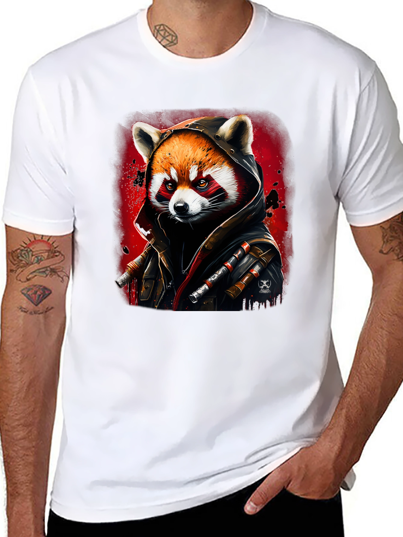 Red Panda Rogue Black T-Shirt