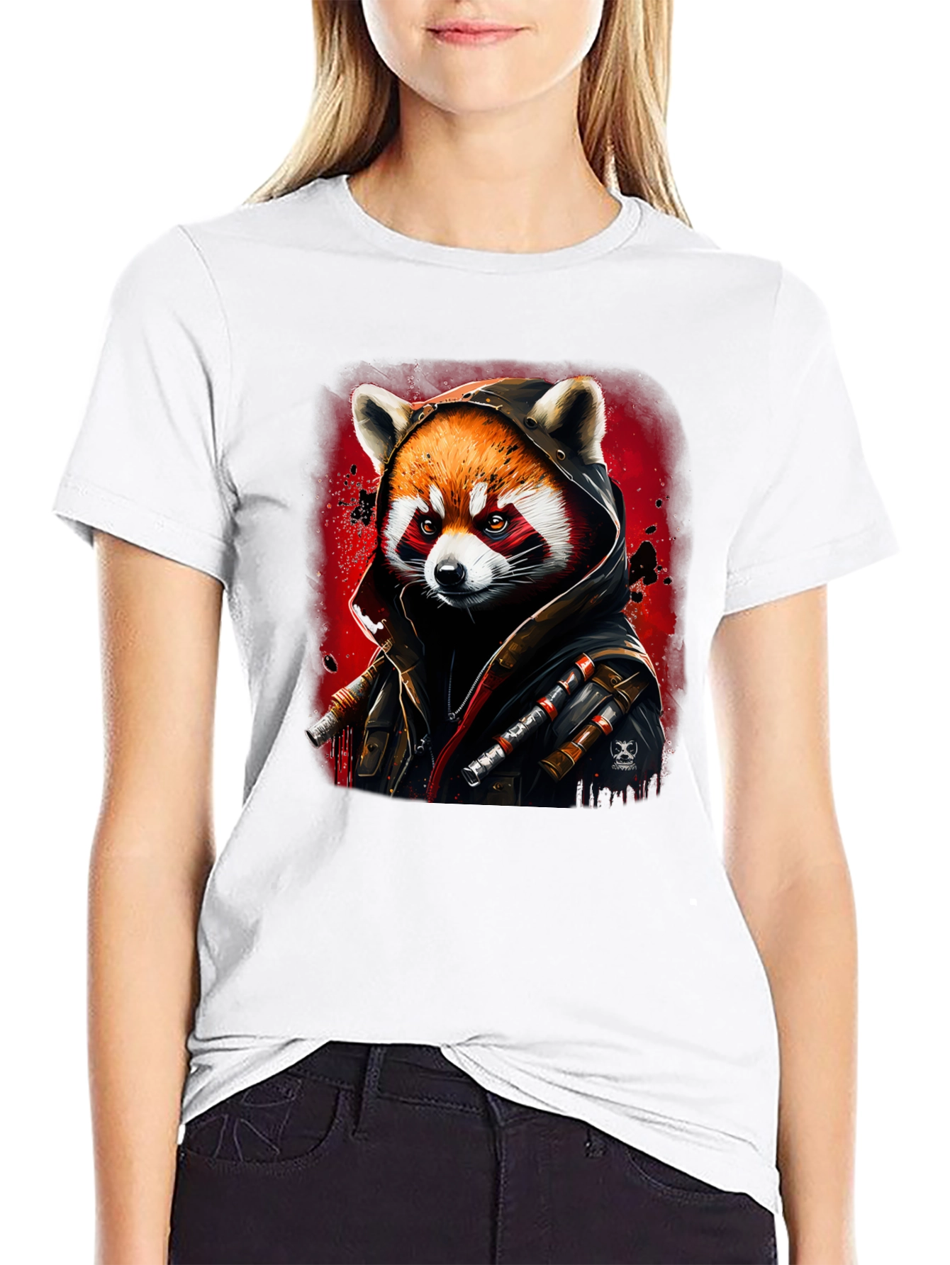 Red Panda Rogue Black T-Shirt