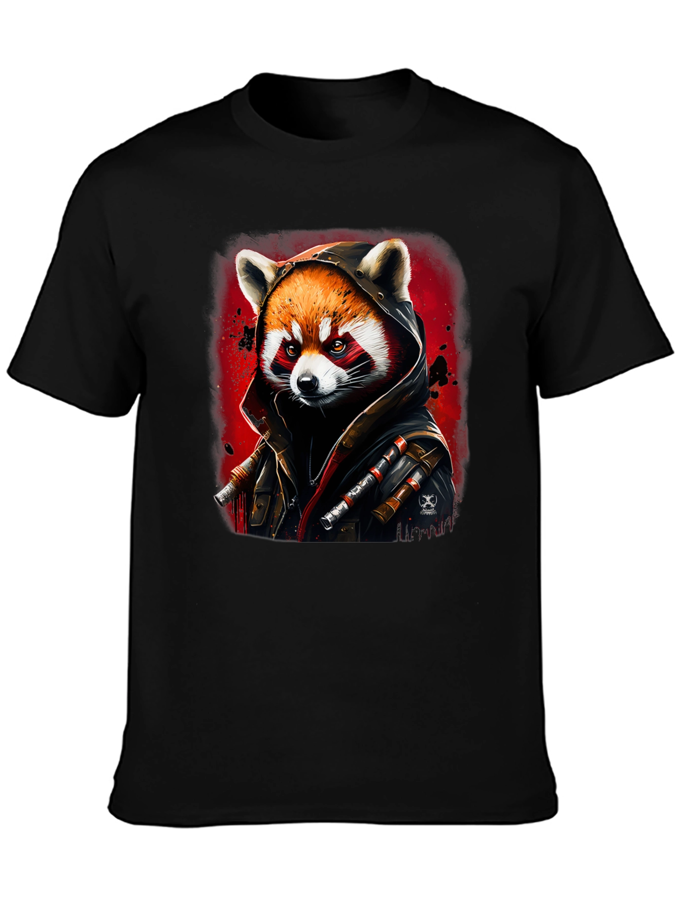Red Panda Rogue Black T-Shirt