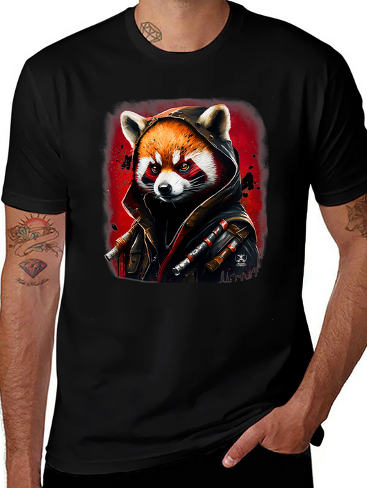 Red Panda Rogue Black T-Shirt