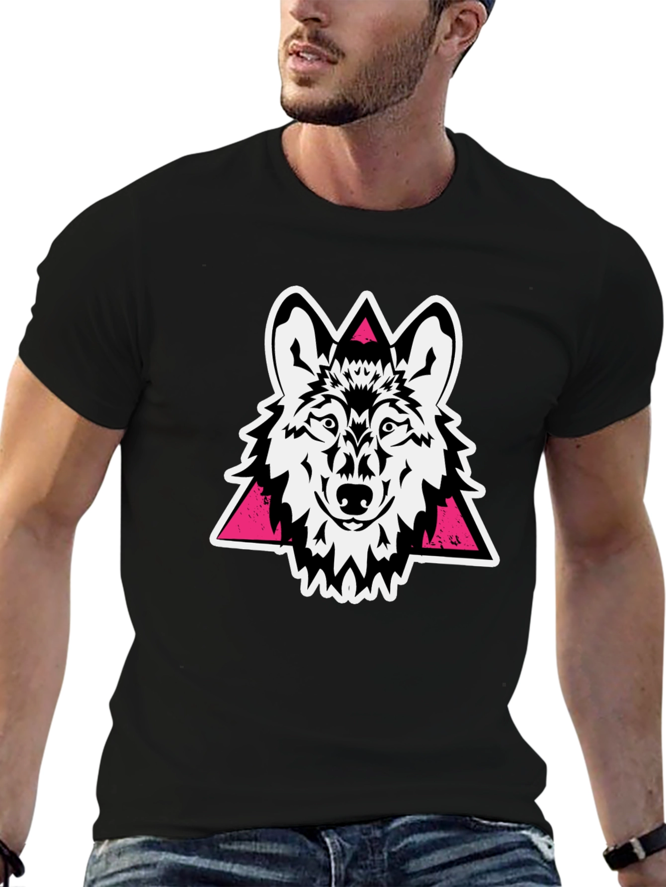 Wolf Graphic Tee - Black Stylish Cotton T-Shirt
