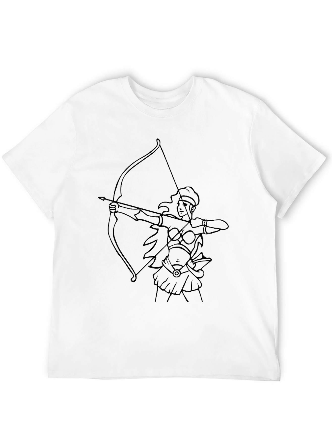 Archer Woman Line Art Black T-Shirt
