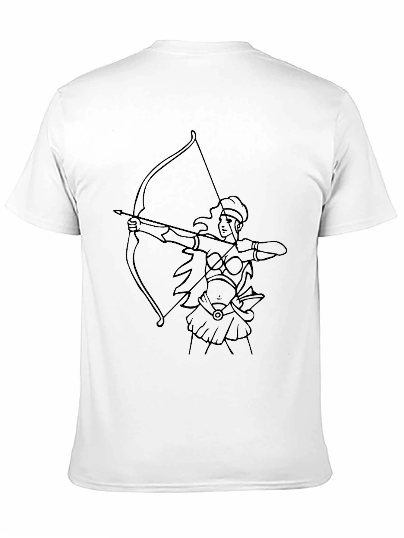 Archer Woman Line Art Black T-Shirt
