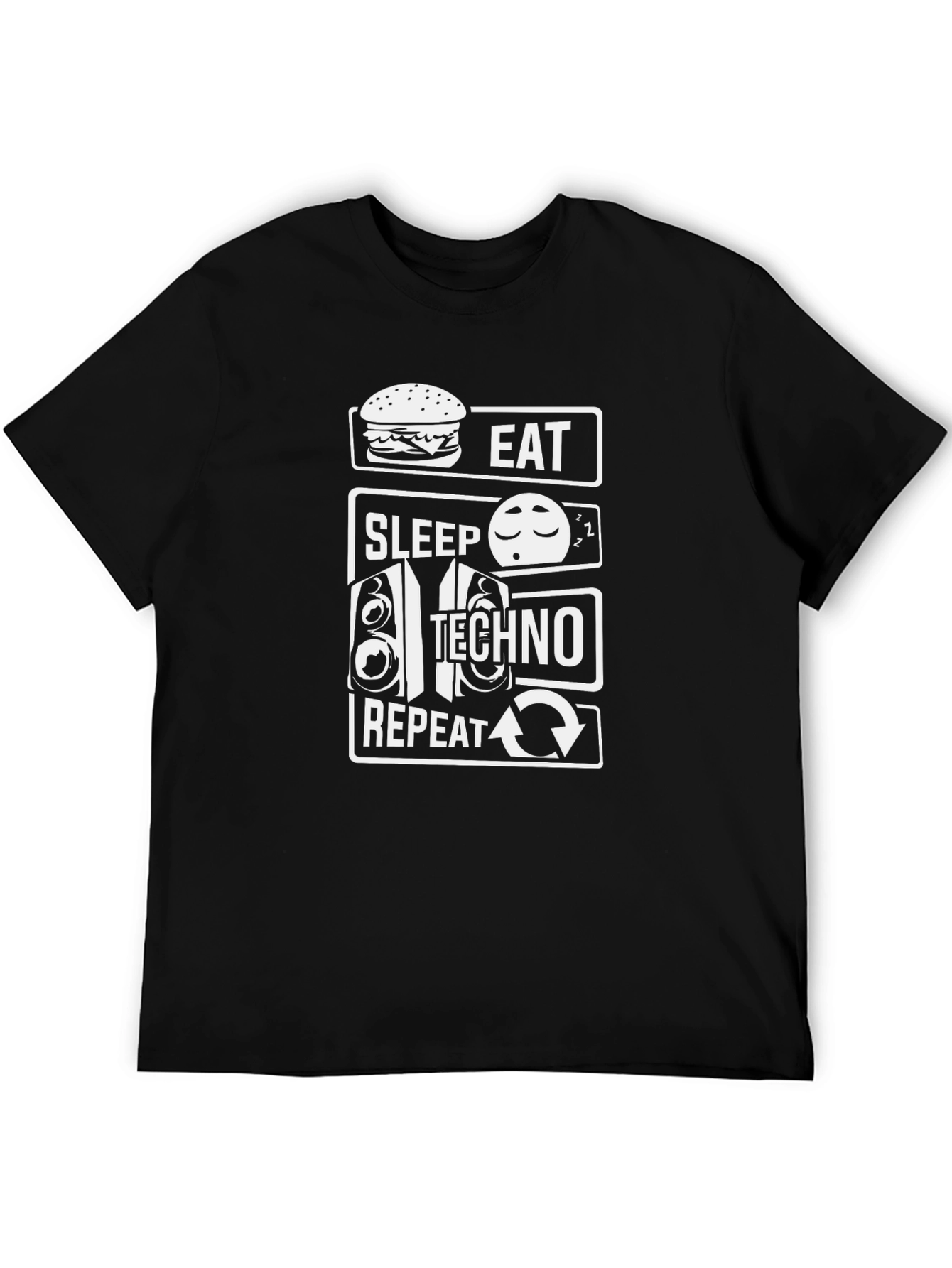 Eat Sleep Techno Repeat Graphic T-Shirt