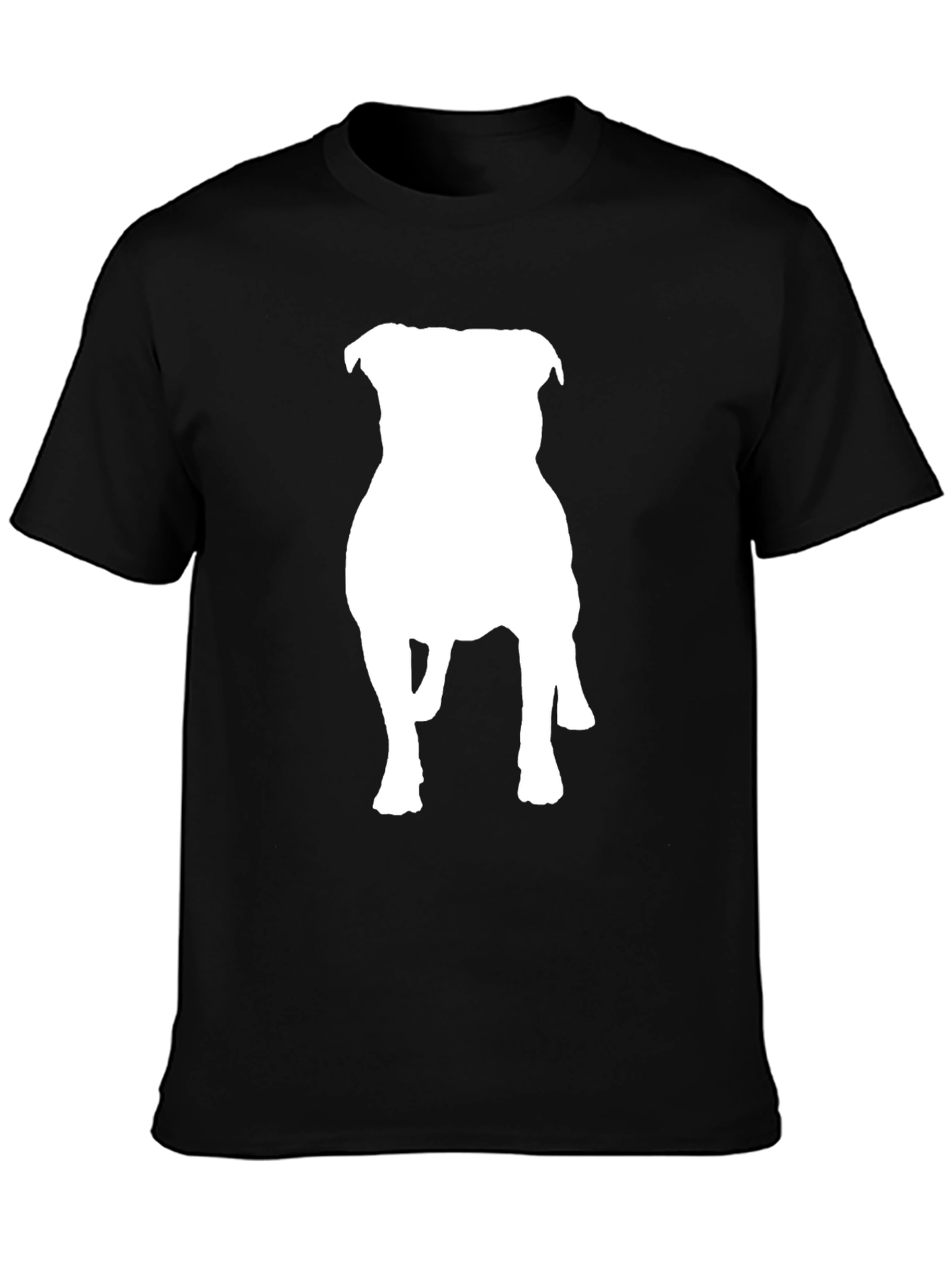 Black T-Shirt with White Dog Silhouette