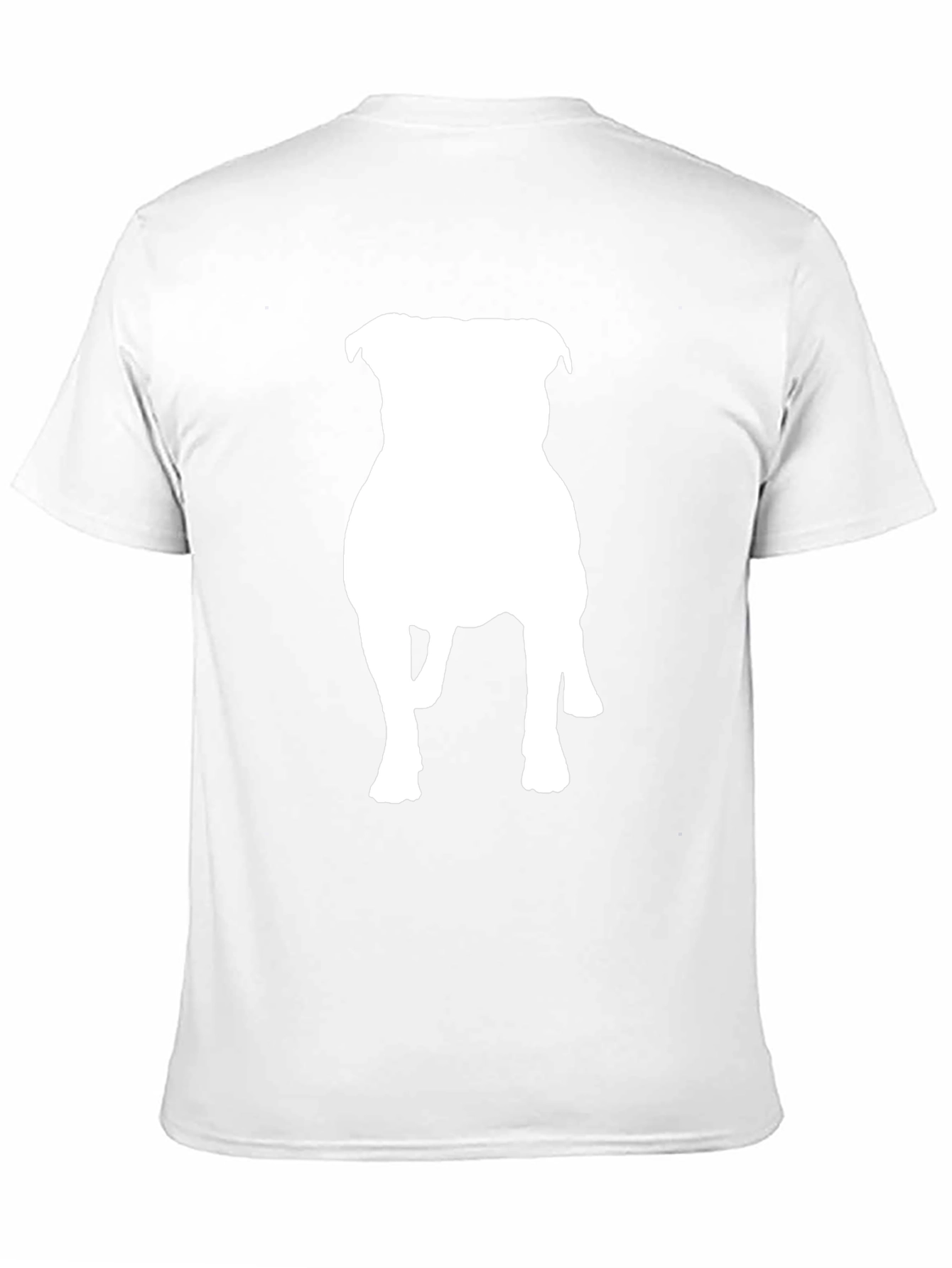 Black T-Shirt with White Dog Silhouette