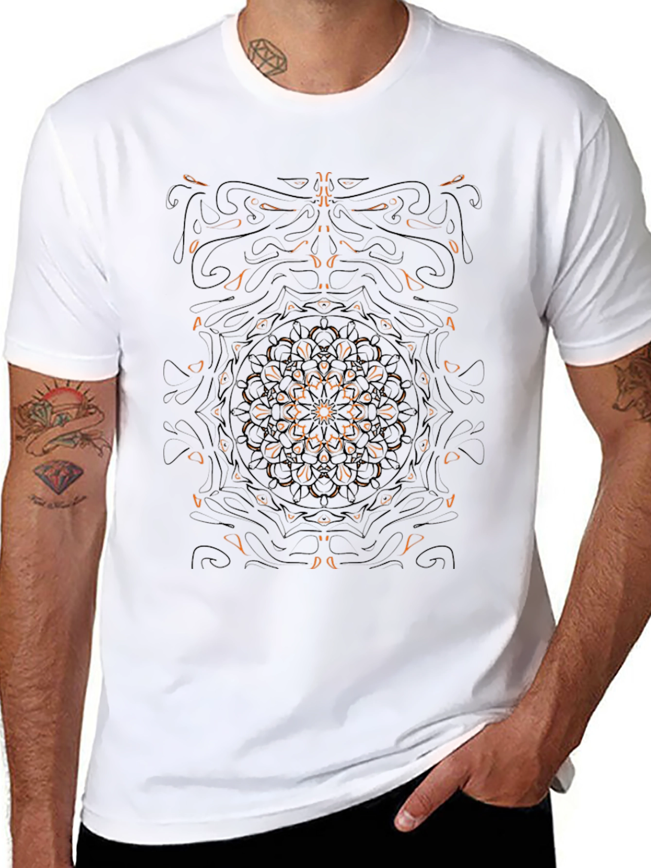Abstract Graphic Black Tee