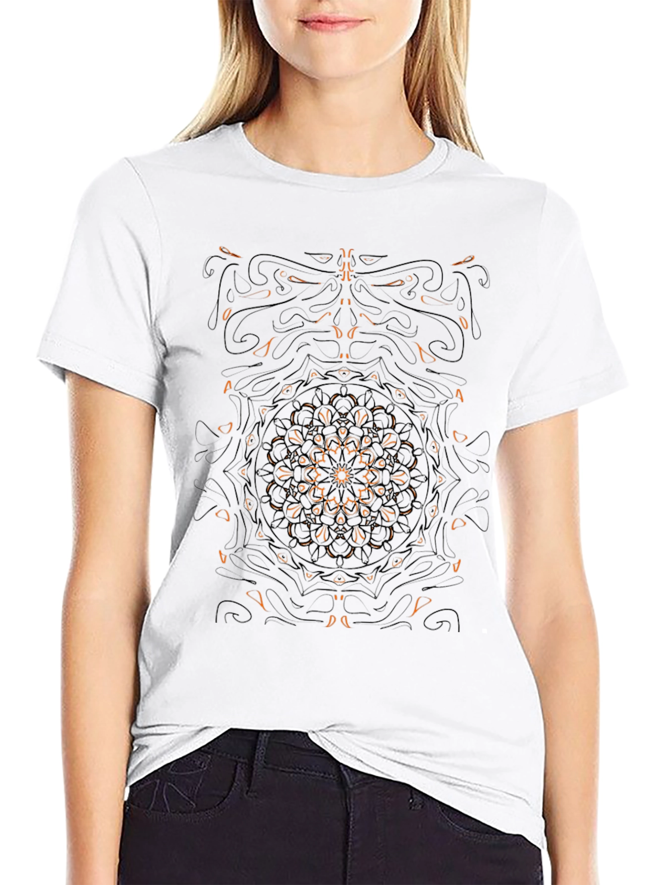 Abstract Graphic Black Tee