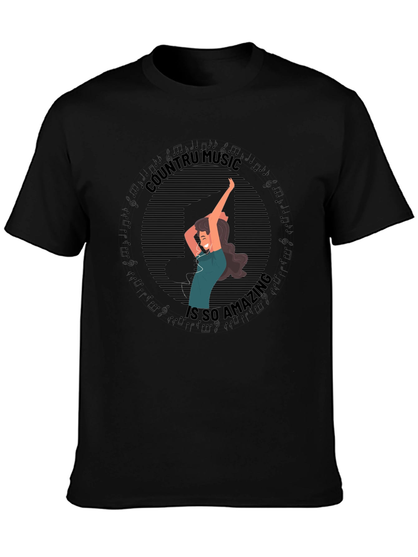 Country Music T-Shirt - Black Tee