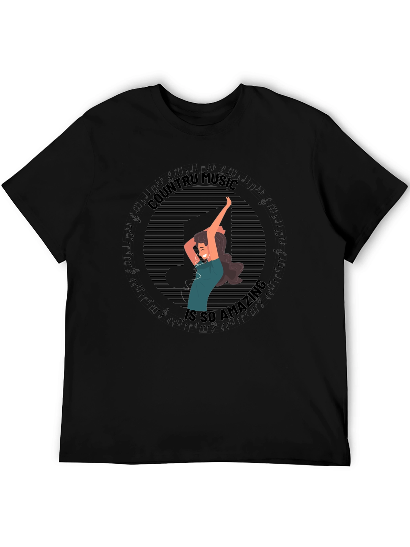 Country Music T-Shirt - Black Tee
