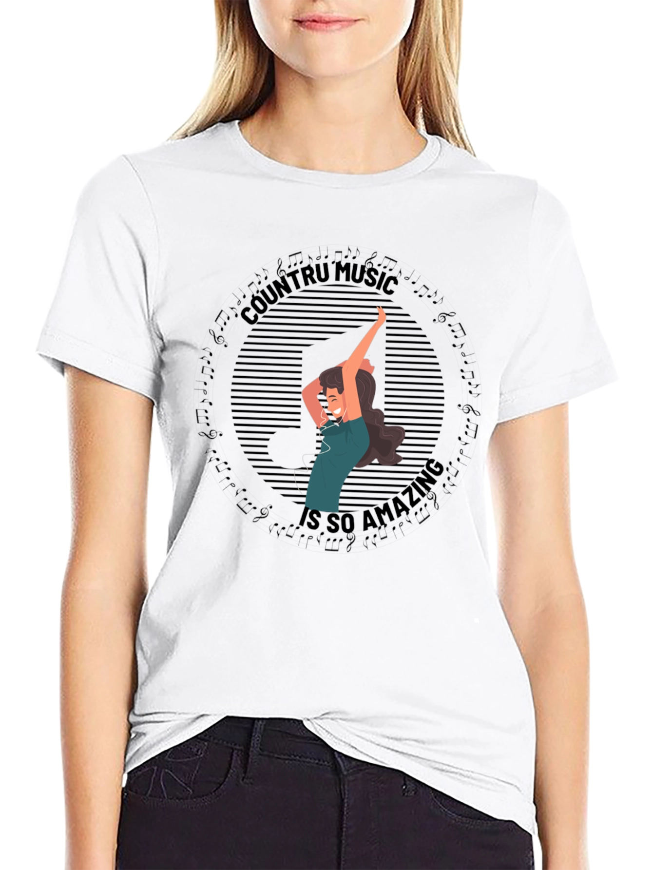 Country Music T-Shirt - Black Tee