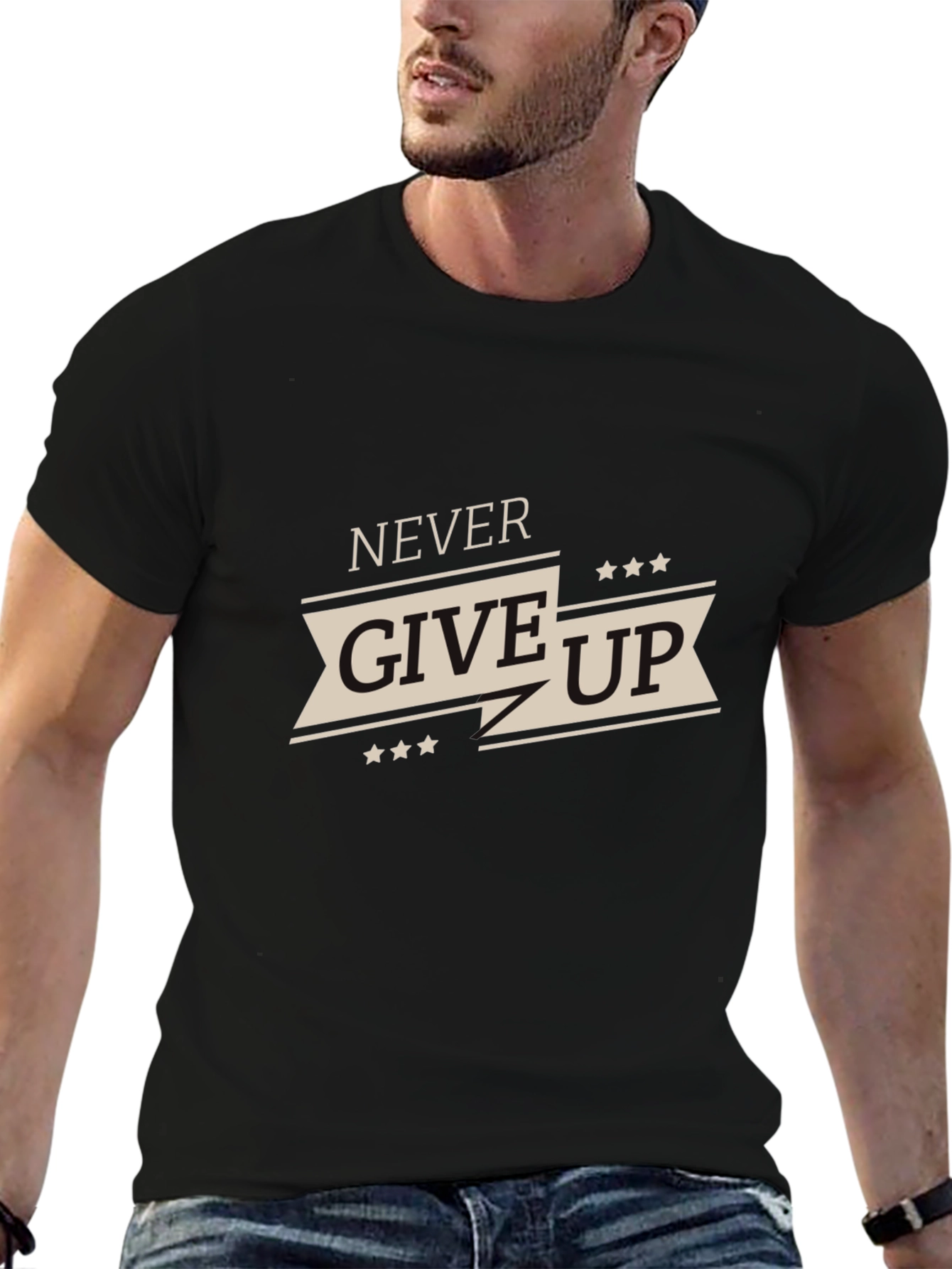 Never Give Up Graphic Tee - Motivational T-Shirt