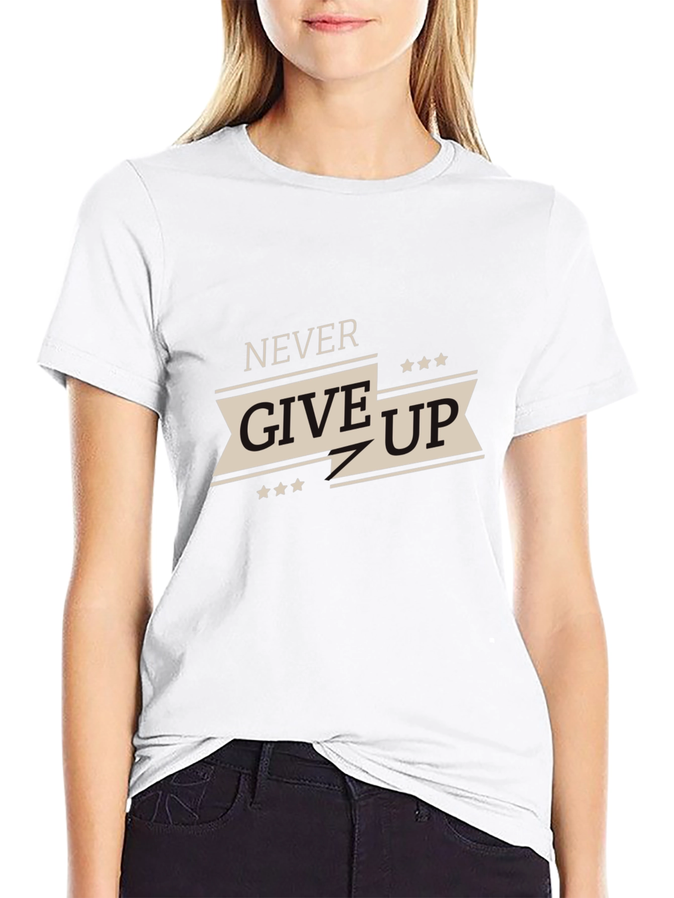 Never Give Up Graphic Tee - Motivational T-Shirt