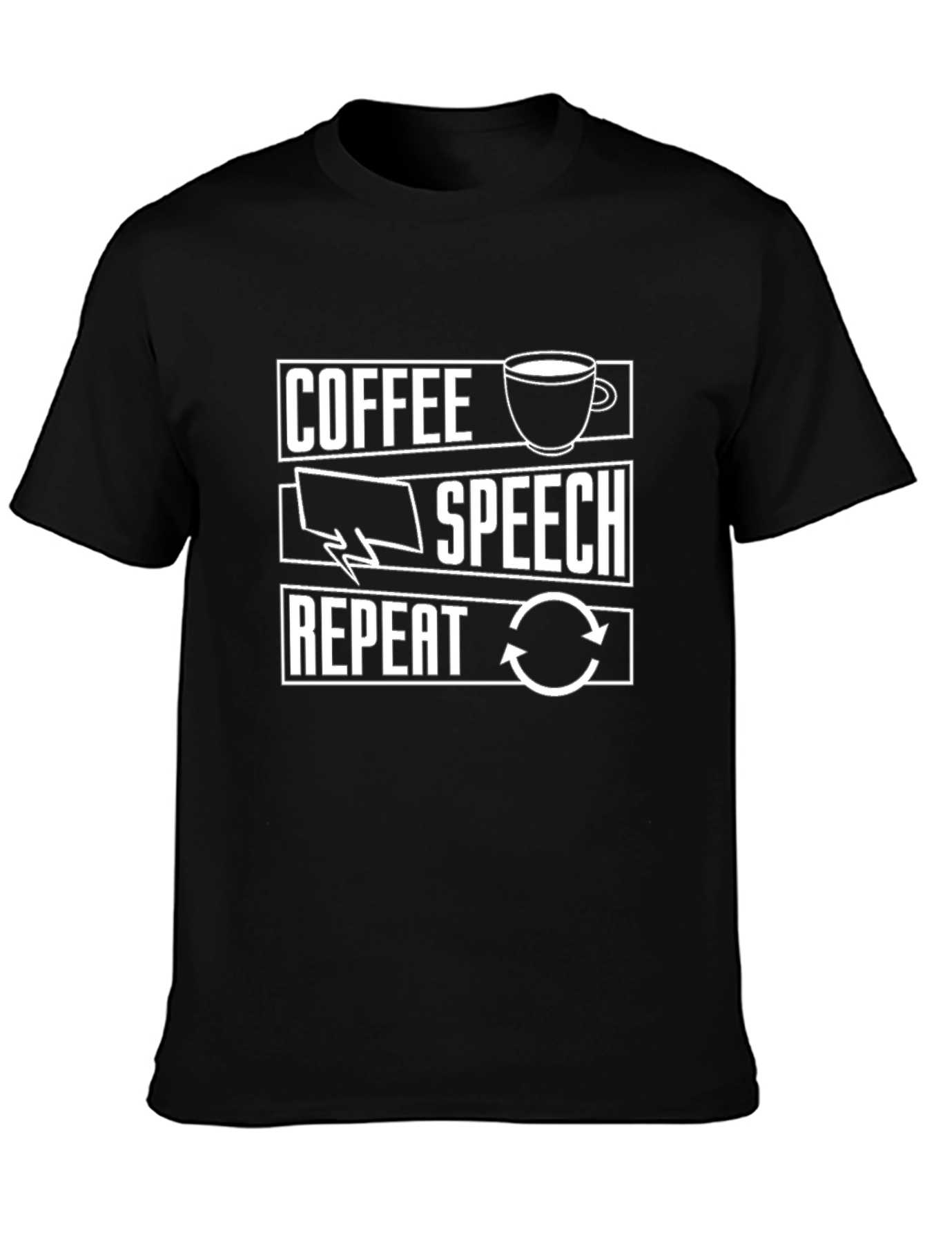 Coffee Speech Repeat Graphic T-Shirt