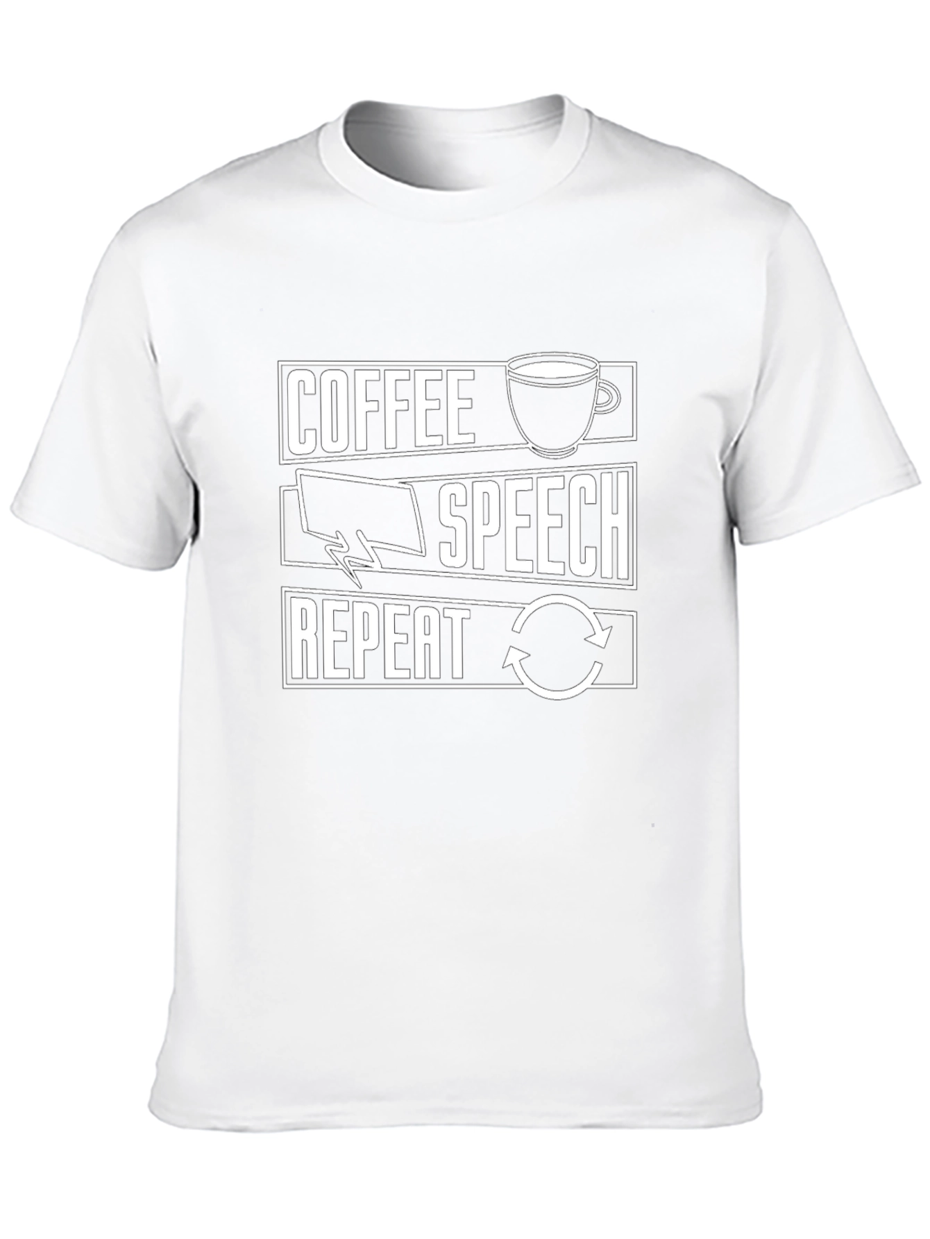 Coffee Speech Repeat Graphic T-Shirt