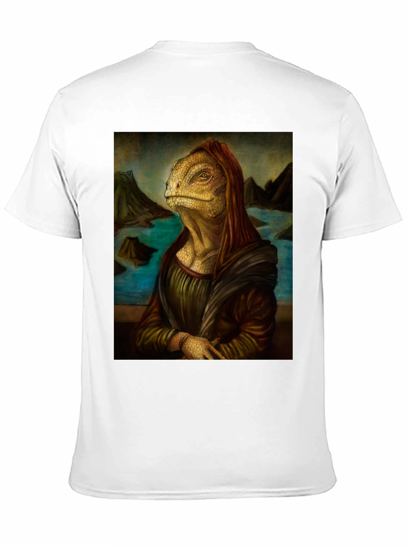 Lizard Mona Lisa Black T-Shirt