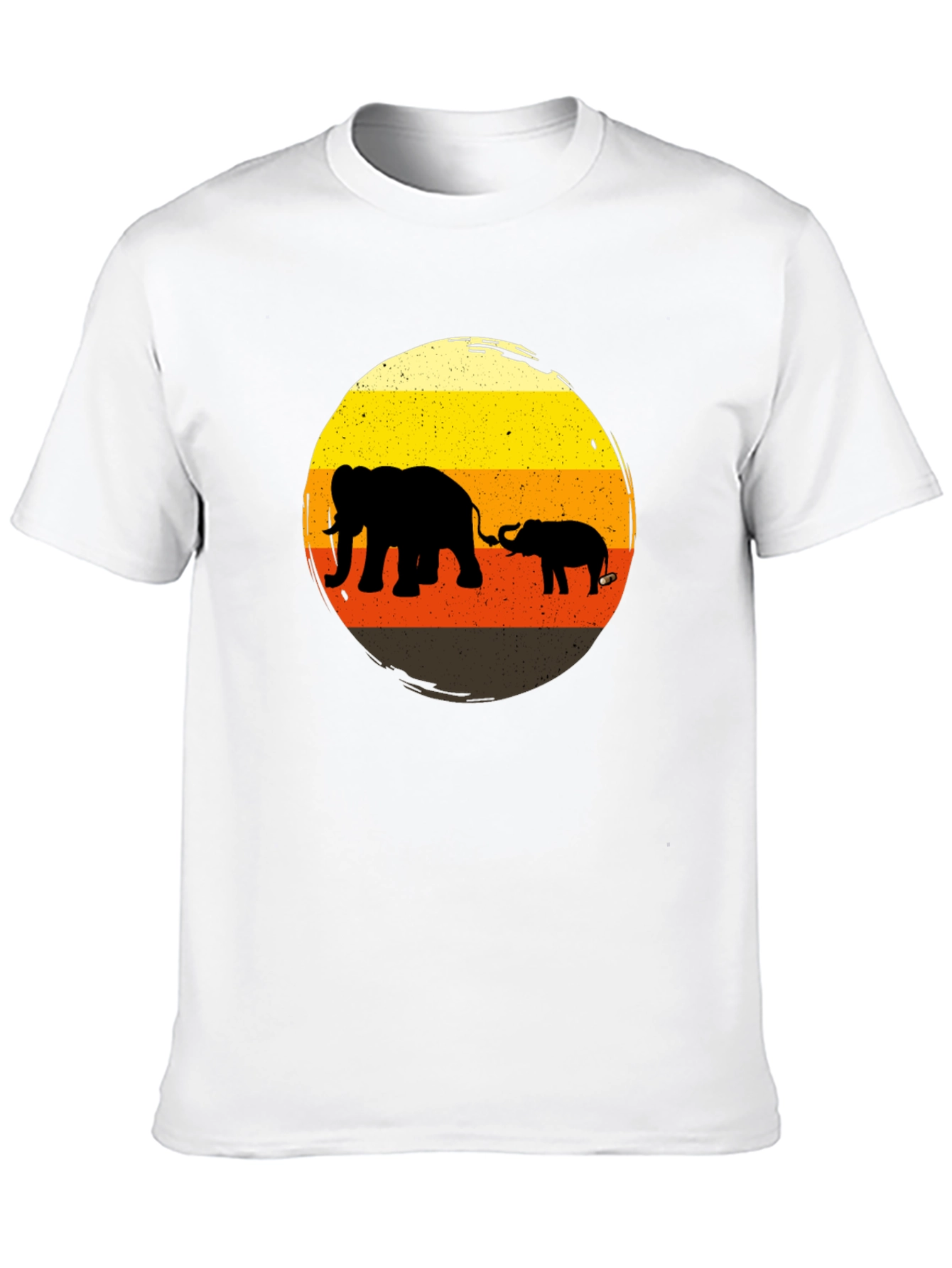 Elephant Family Sunset Graphic Tee - Black