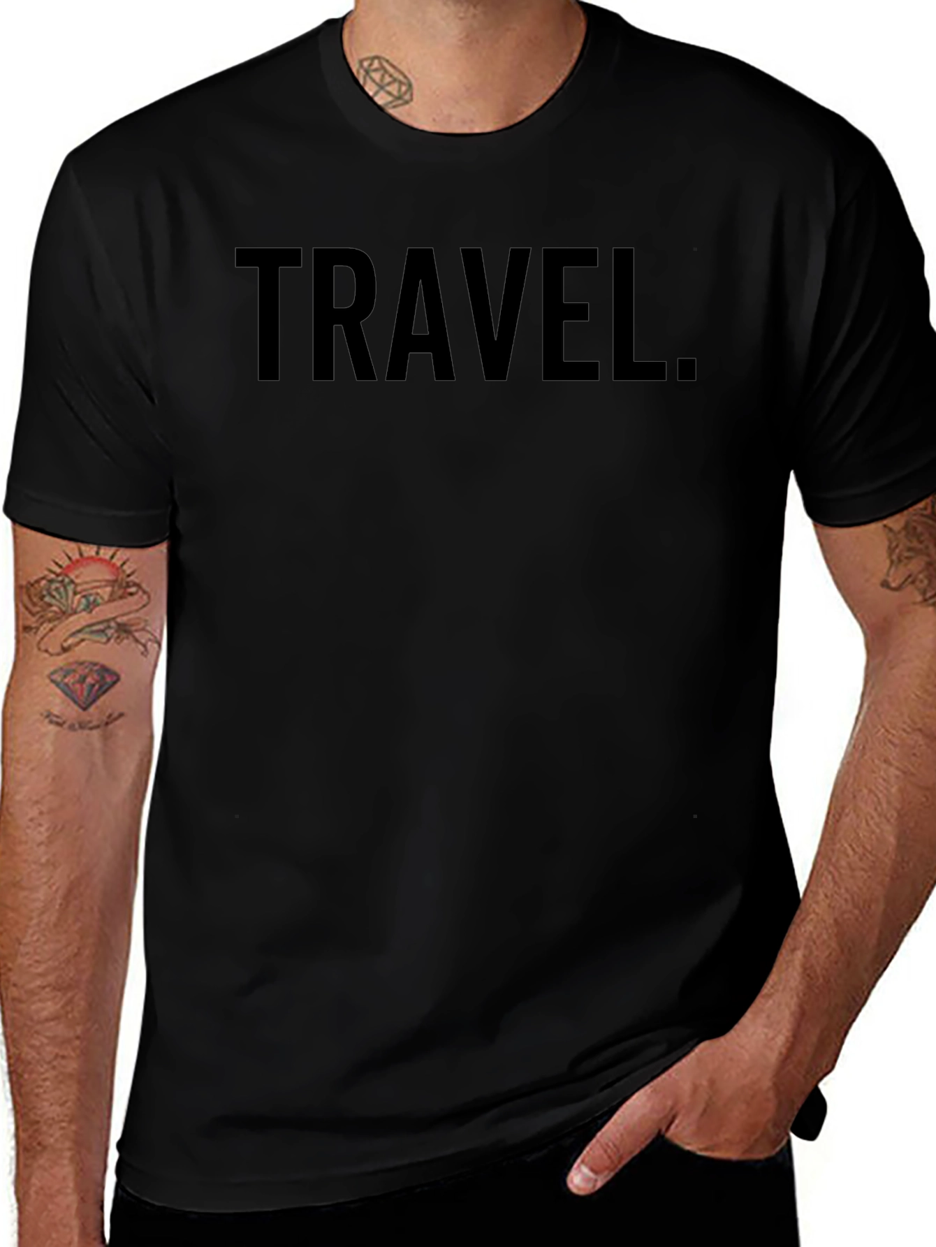 TRAVEL Black Graphic Tee