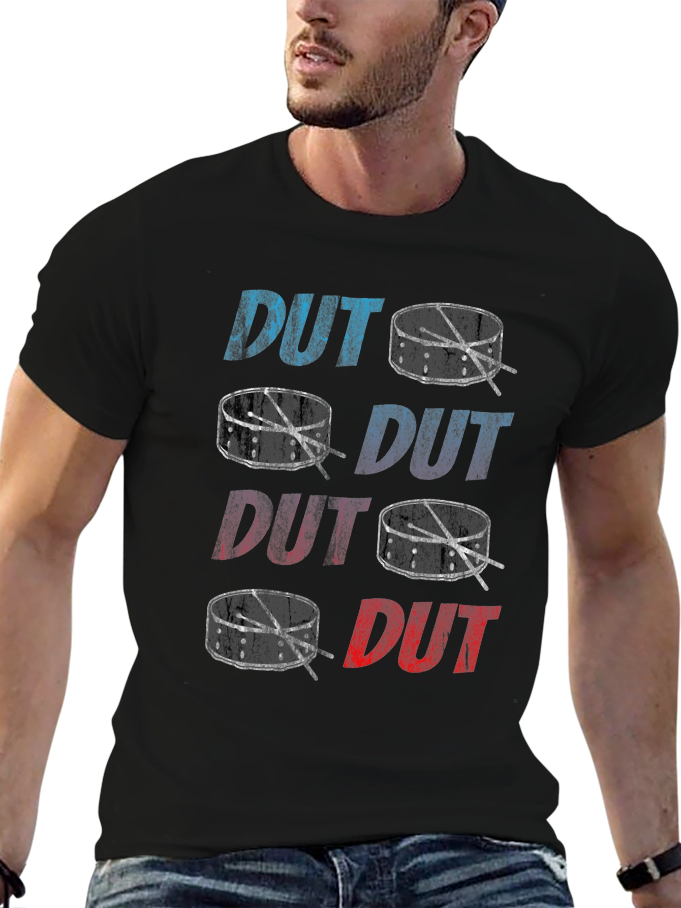Drums T-Shirt DUT Graphic Print