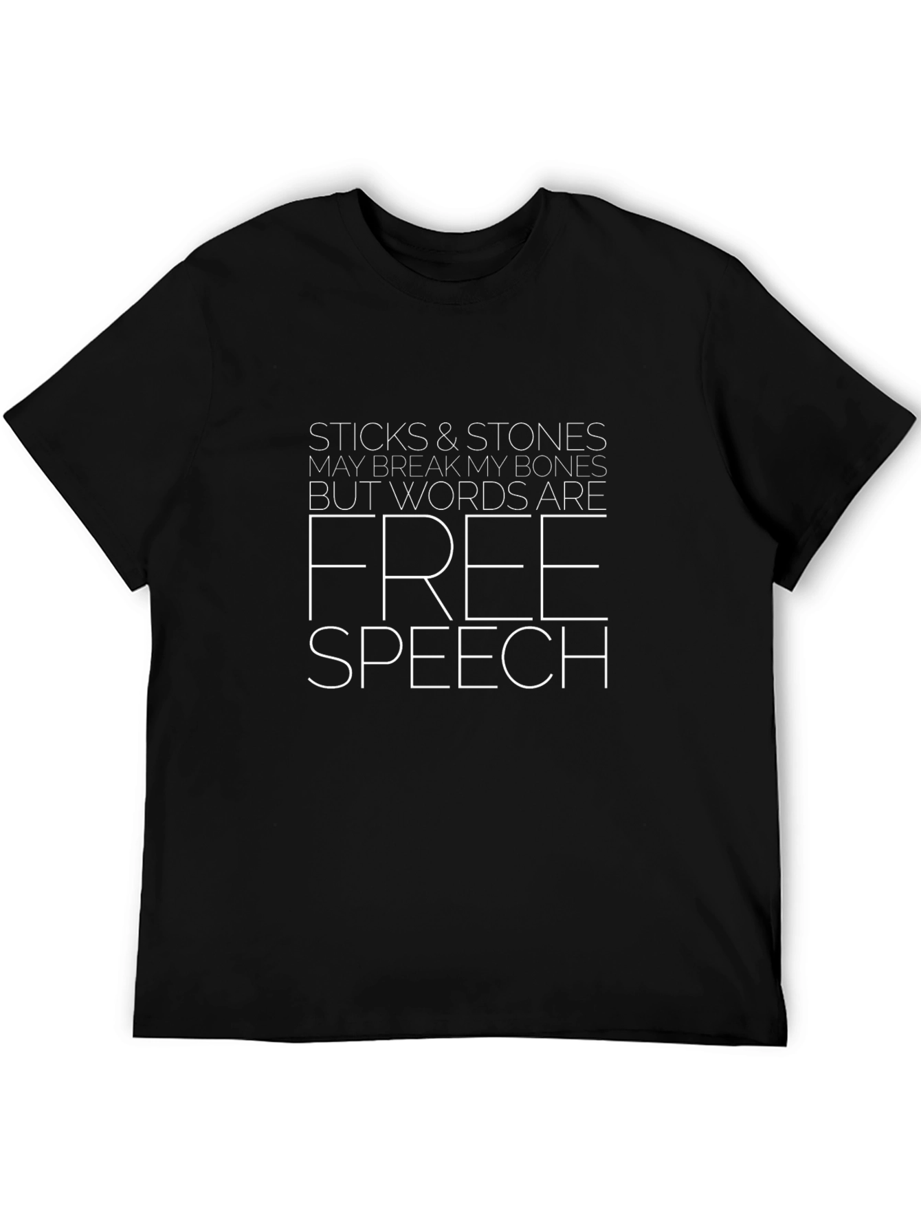 Free Speech T-Shirt - Sticks & Stones Graphic Tee