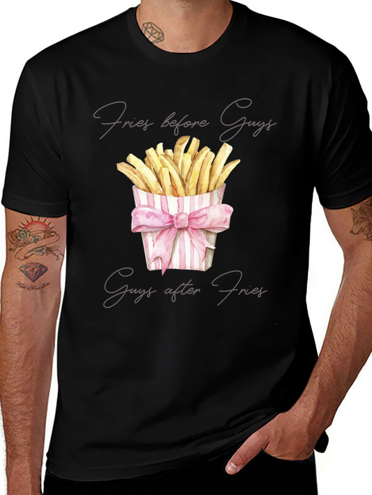Fries Before Guys Graphic Tee - Trendy Foodie T-Shirt