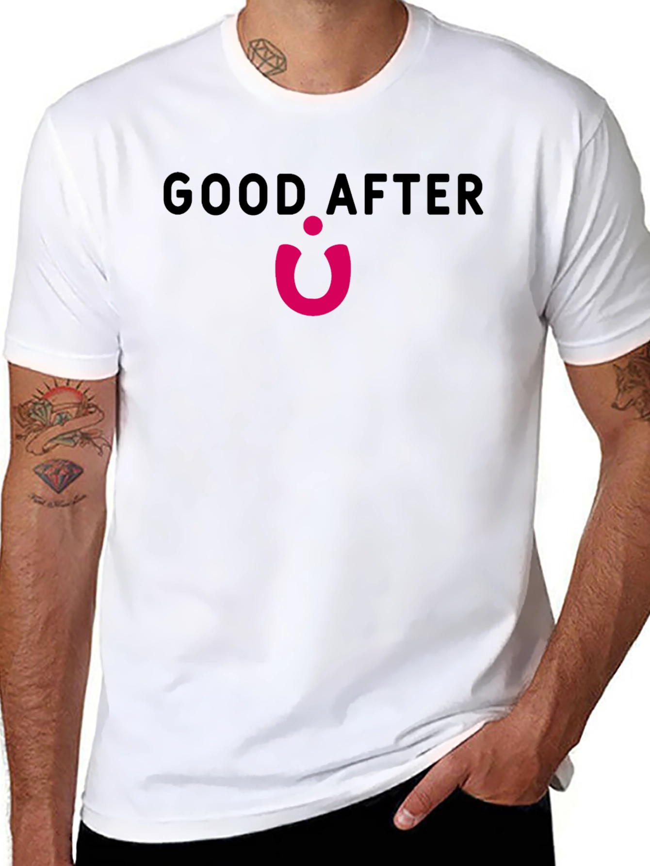 Good After Pink Logo Black T-Shirt
