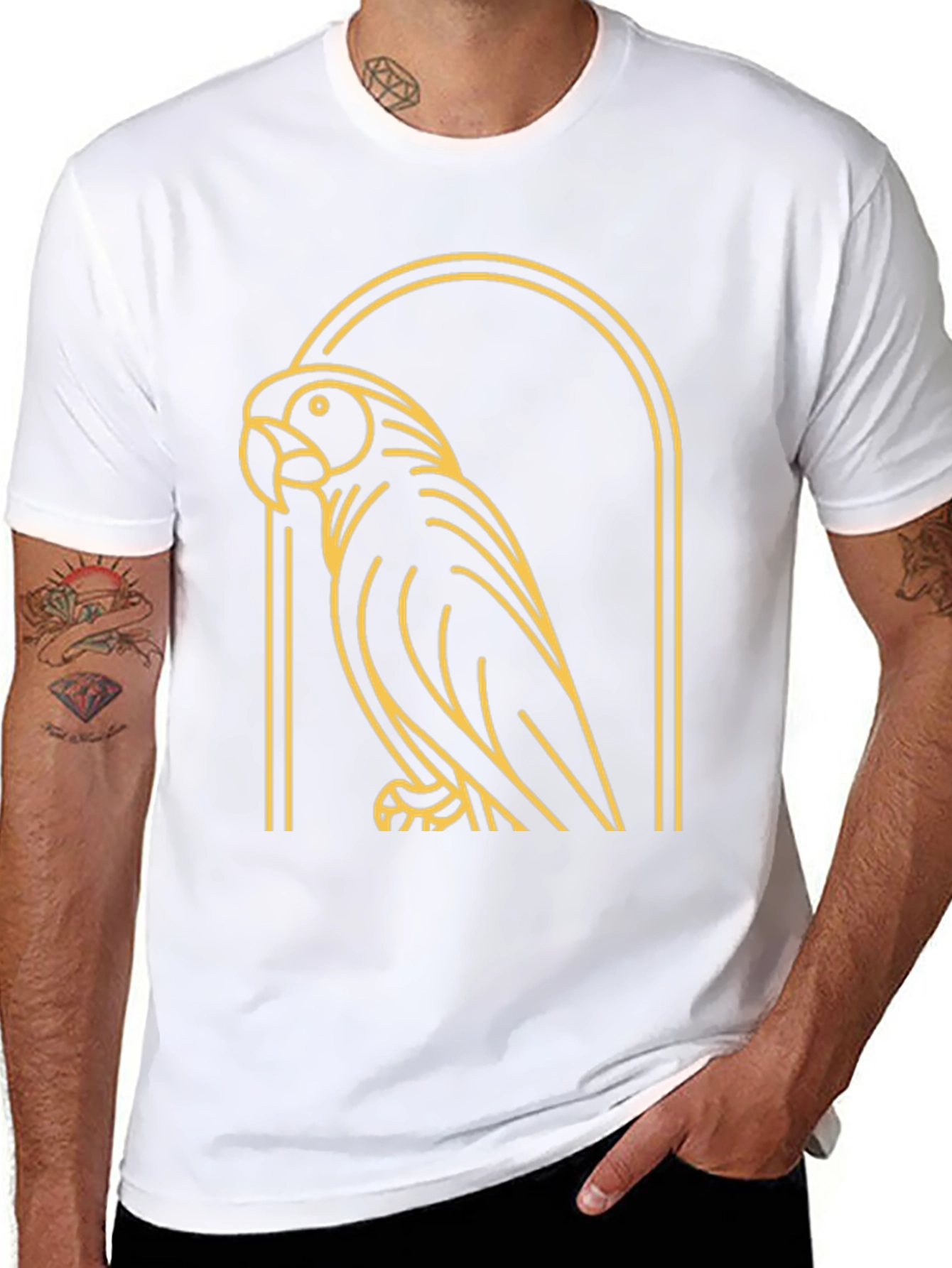 Parrot Graphic Tee - Modern Bird Design
