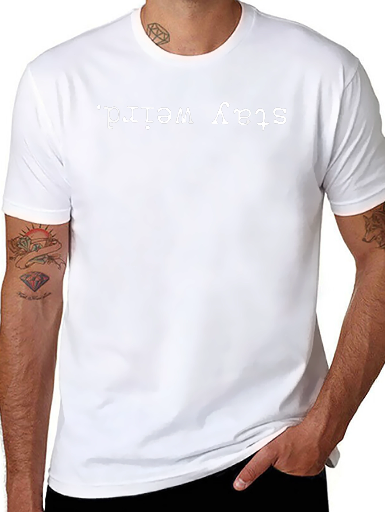 Stay Weird Black Graphic Tee - Unisex