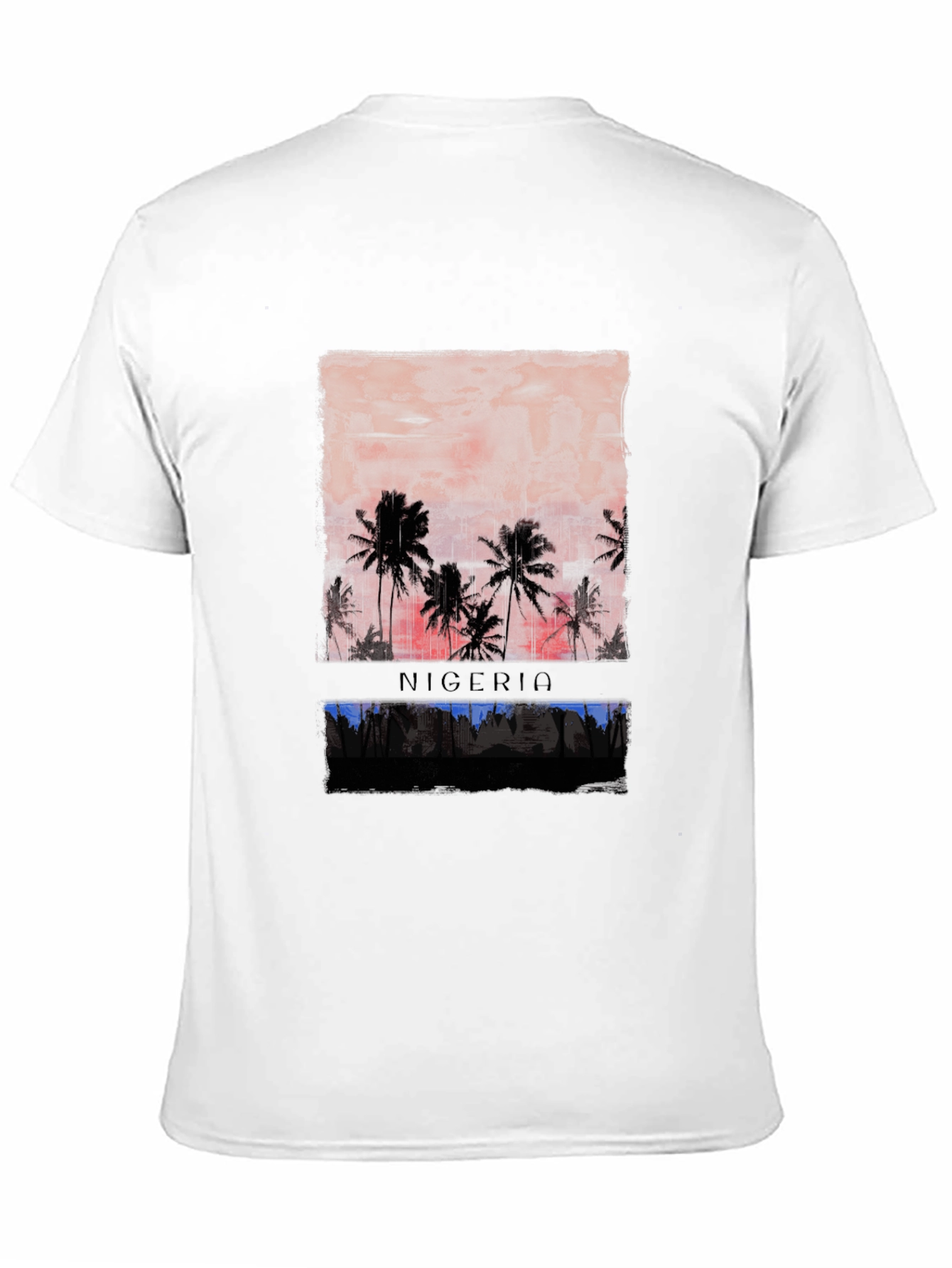 Nigeria Sunset Graphic Tee - Black Cotton T-Shirt