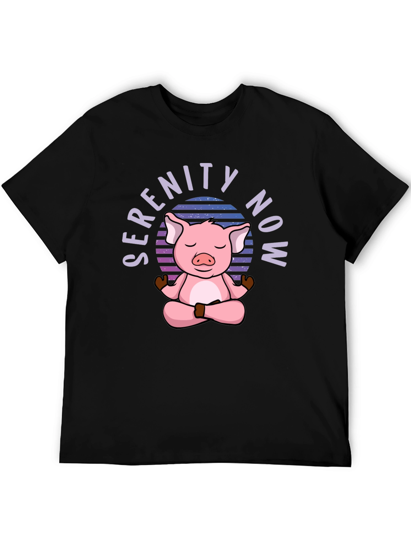 Serenity Now Pig Mens Black T-Shirt