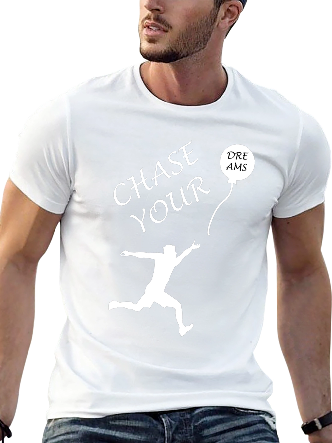 Chase Your Dreams Graphic Tee - Motivational Black T-Shirt