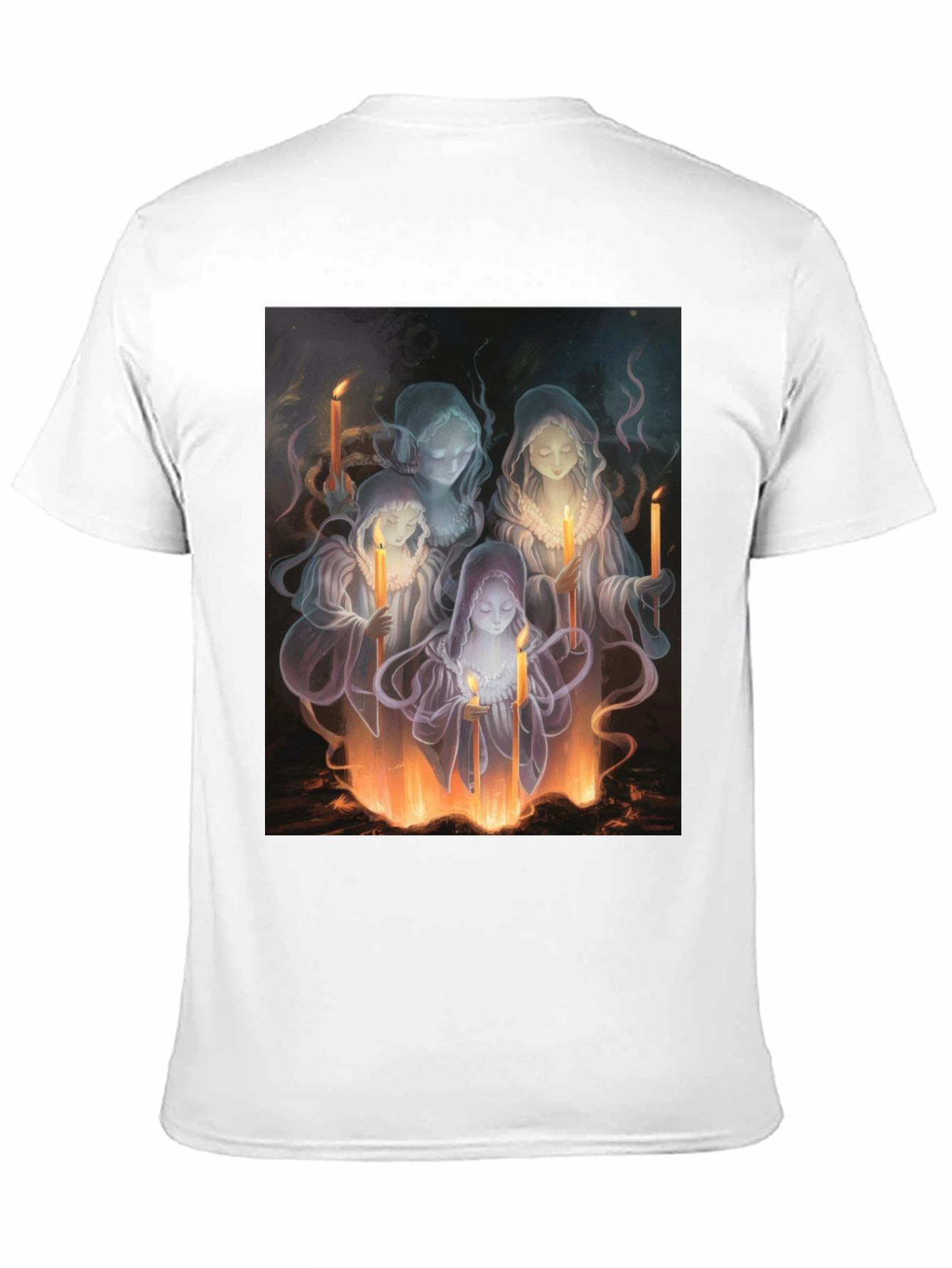 Ethereal Candle Maiden Black T-Shirt