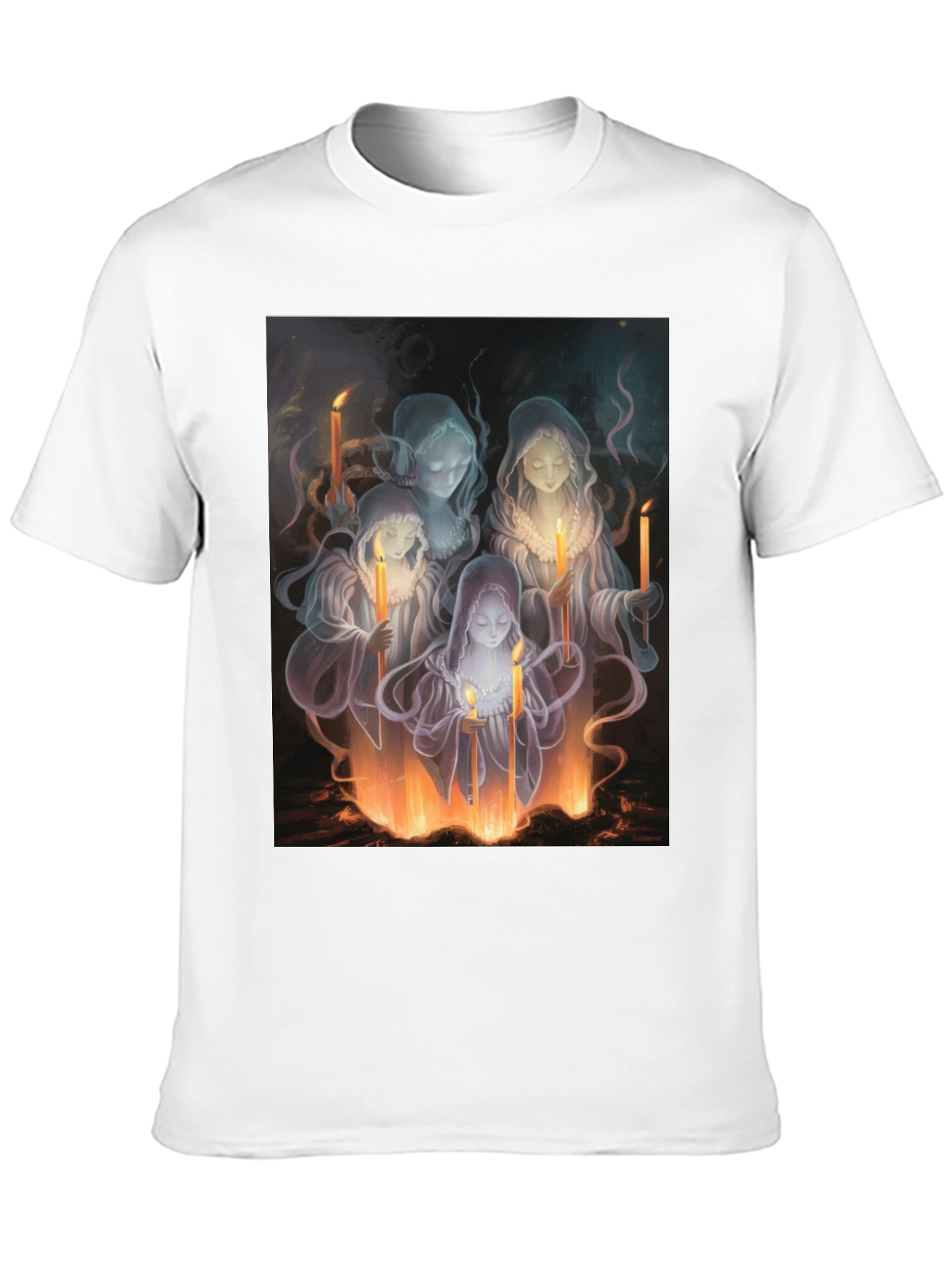 Ethereal Candle Maiden Black T-Shirt