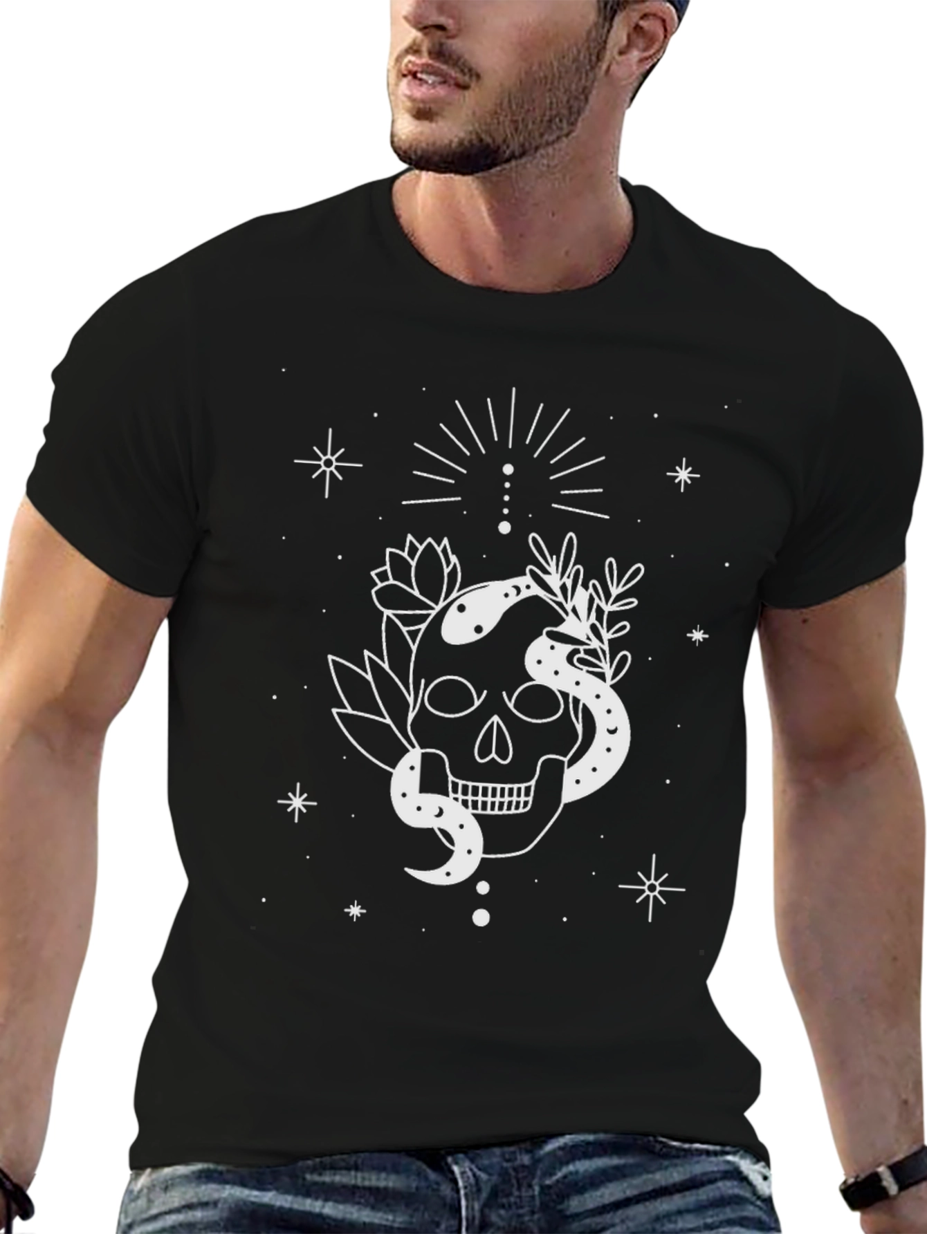Skull & Snake Graphic Tee - Unique Design