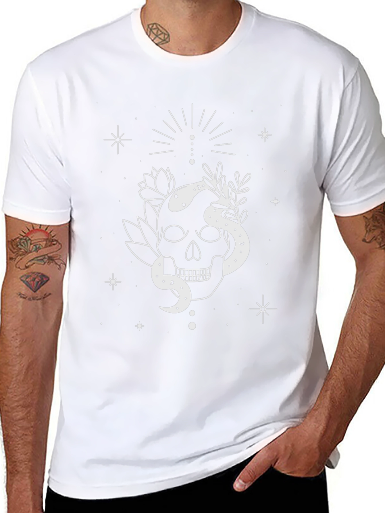 Skull & Snake Graphic Tee - Unique Design