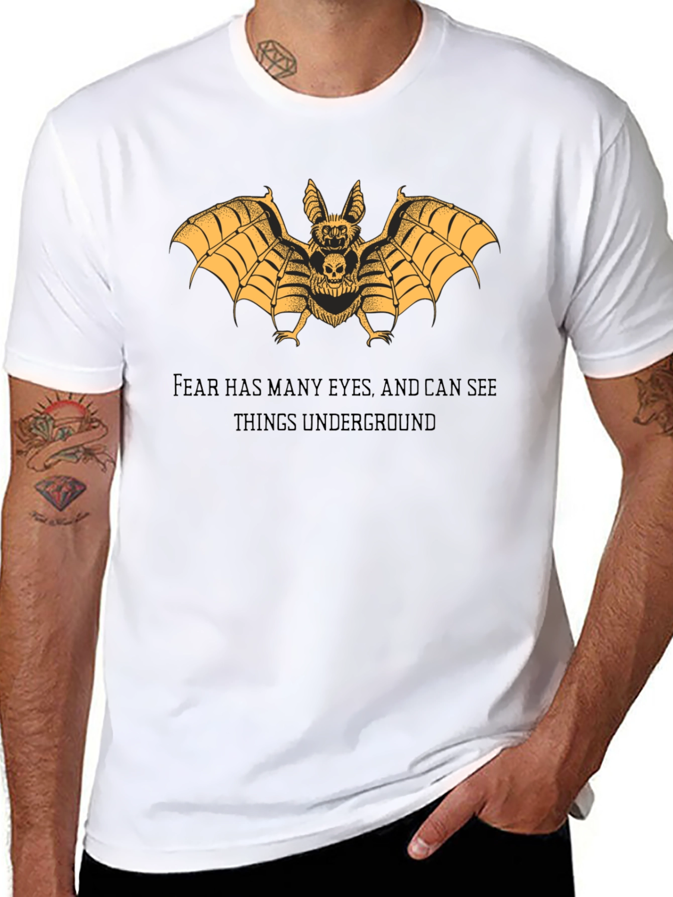 Bat Skull Graphic Tee - Dark Aesthetic T-Shirt