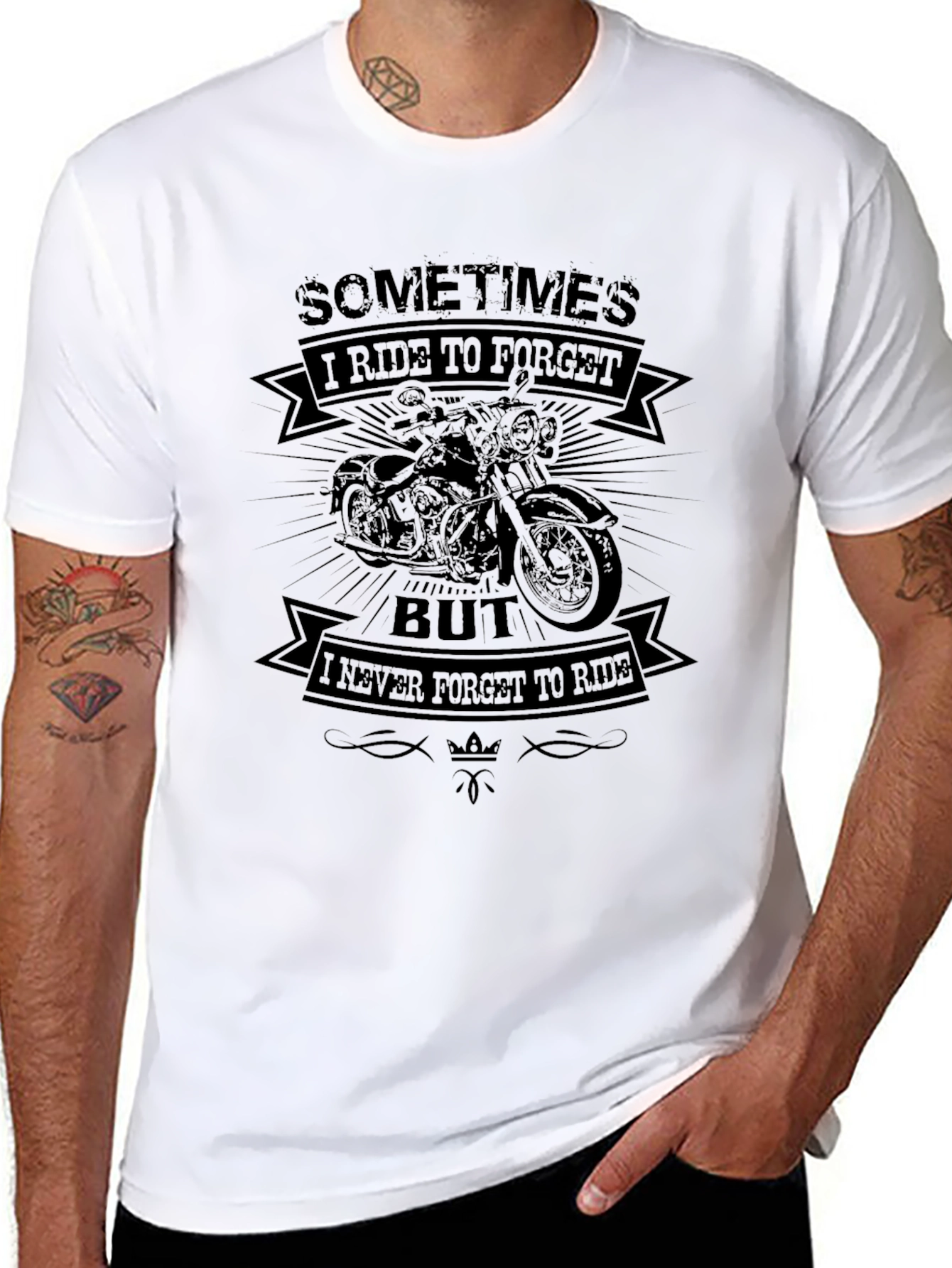 Ride To Forget T-Shirt: Motorcycle Graphic Tee