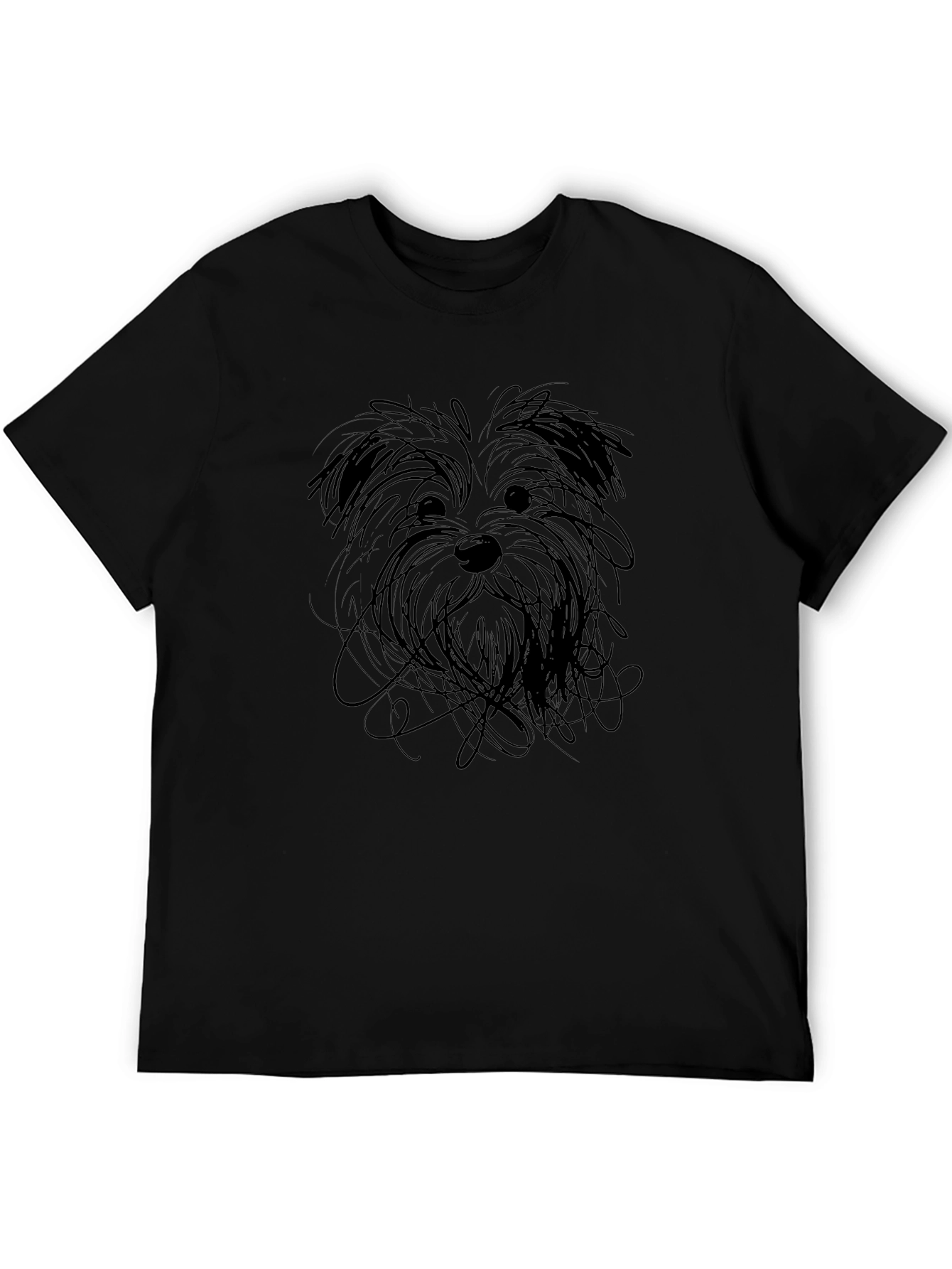 Dog Sketch Black T-Shirt
