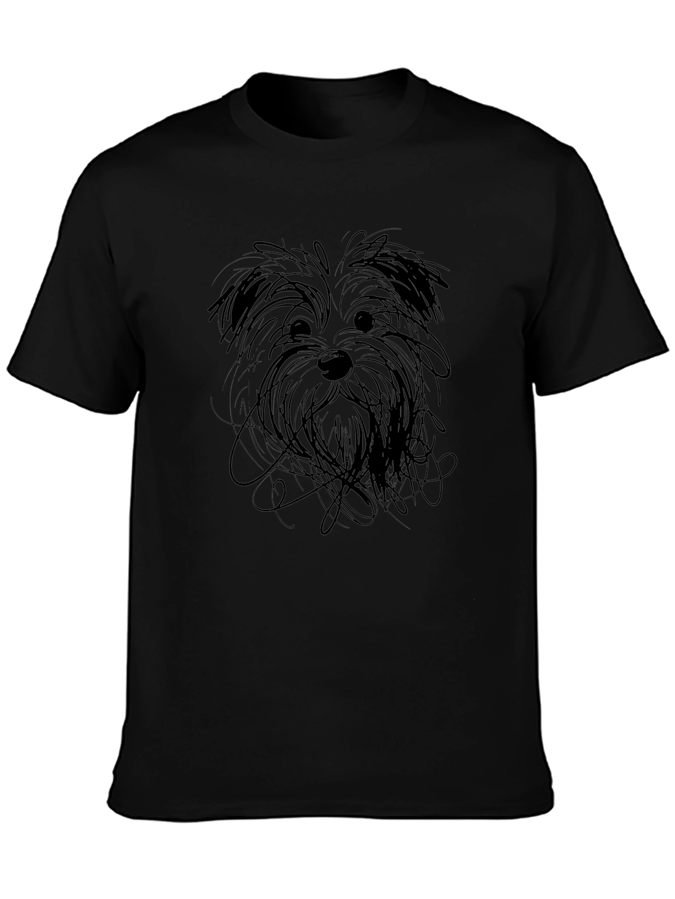Dog Sketch Black T-Shirt