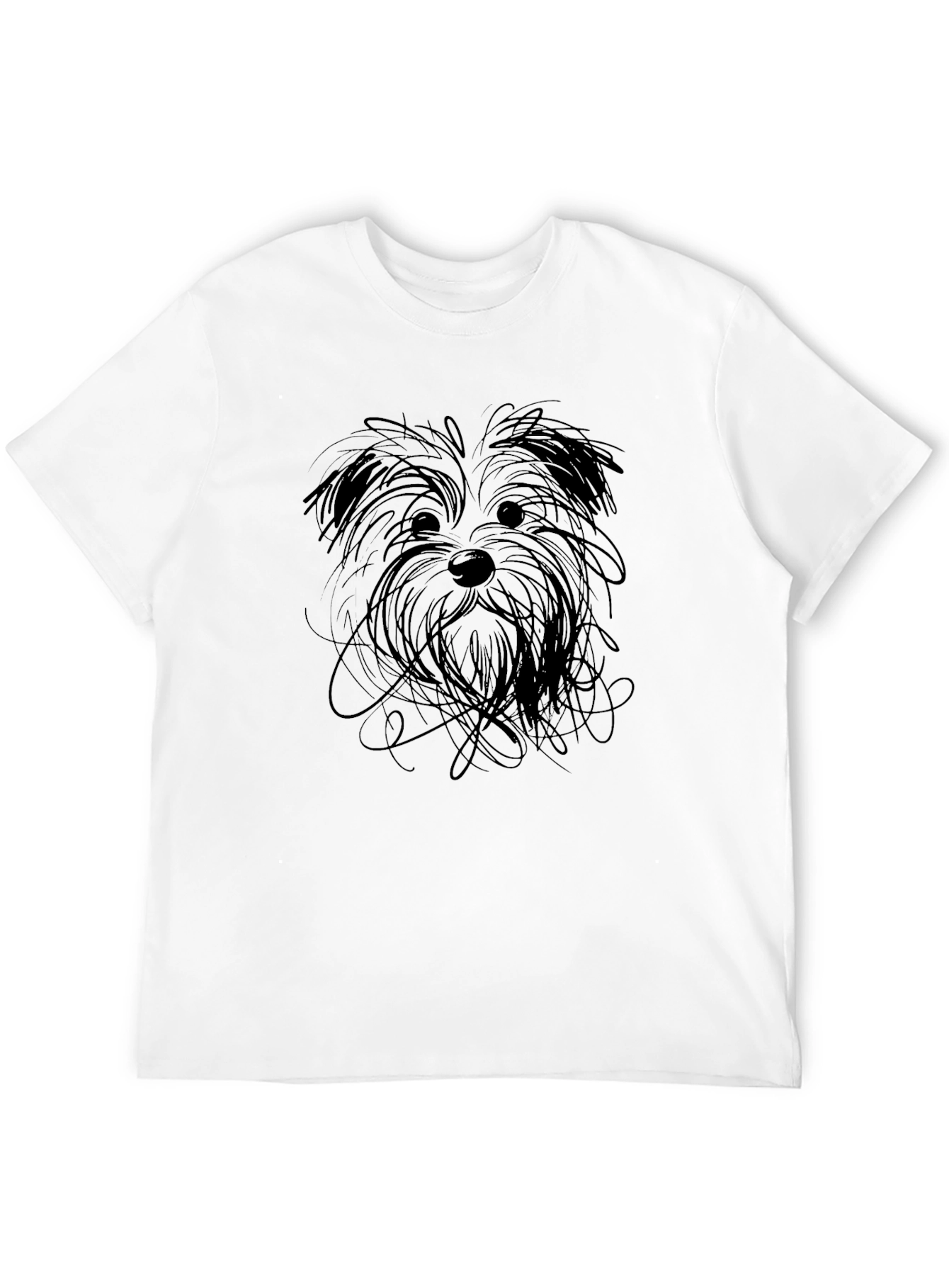 Dog Sketch Black T-Shirt