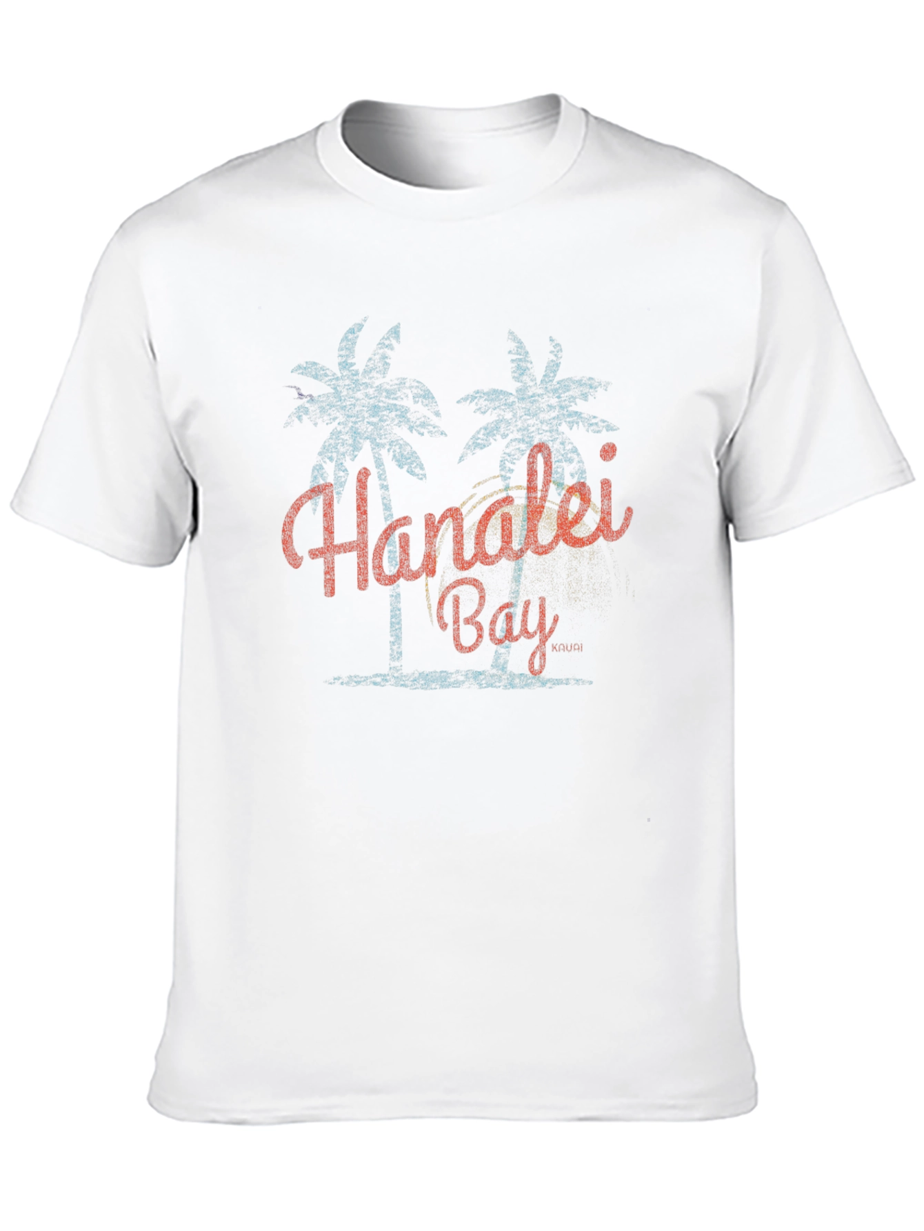 Hanalei Bay Graphic T-Shirt - Retro Palm Tree Design